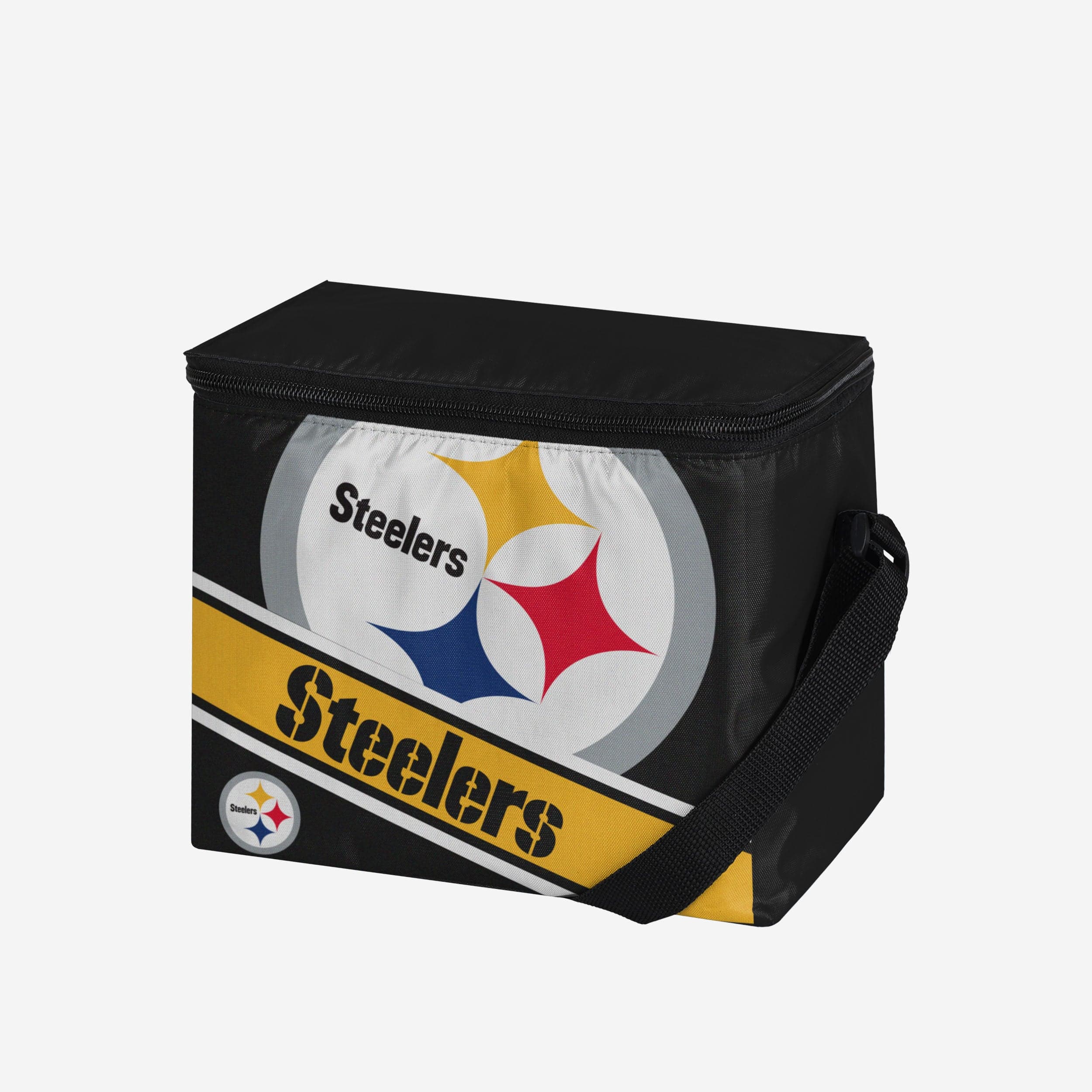 Pittsburgh Steelers Big Logo Stripe 6 Pack Cooler - Image 2