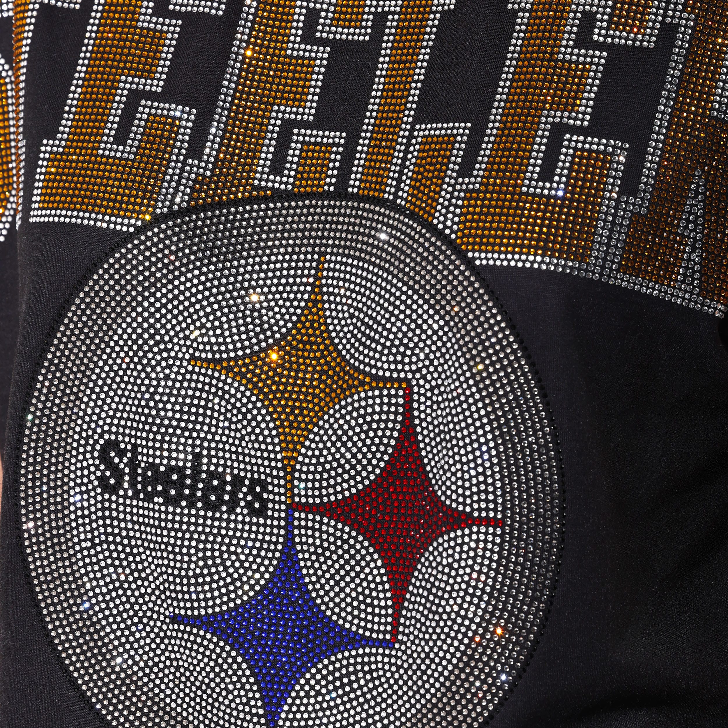 Pittsburgh Steelers Big Wordmark Rhinestone Crop Top - Image 2