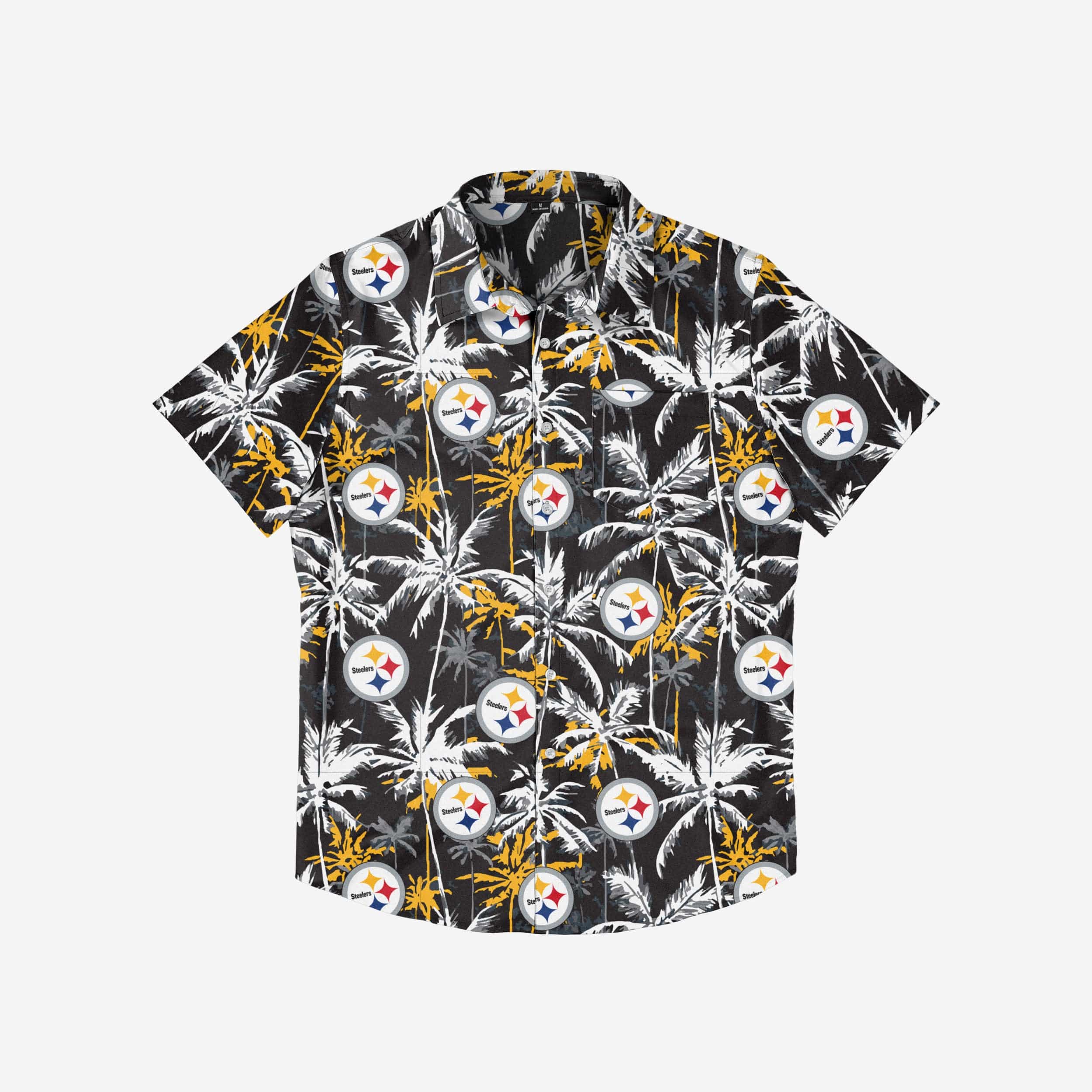 Pittsburgh Steelers Black Floral Button Up Shirt - Image 3