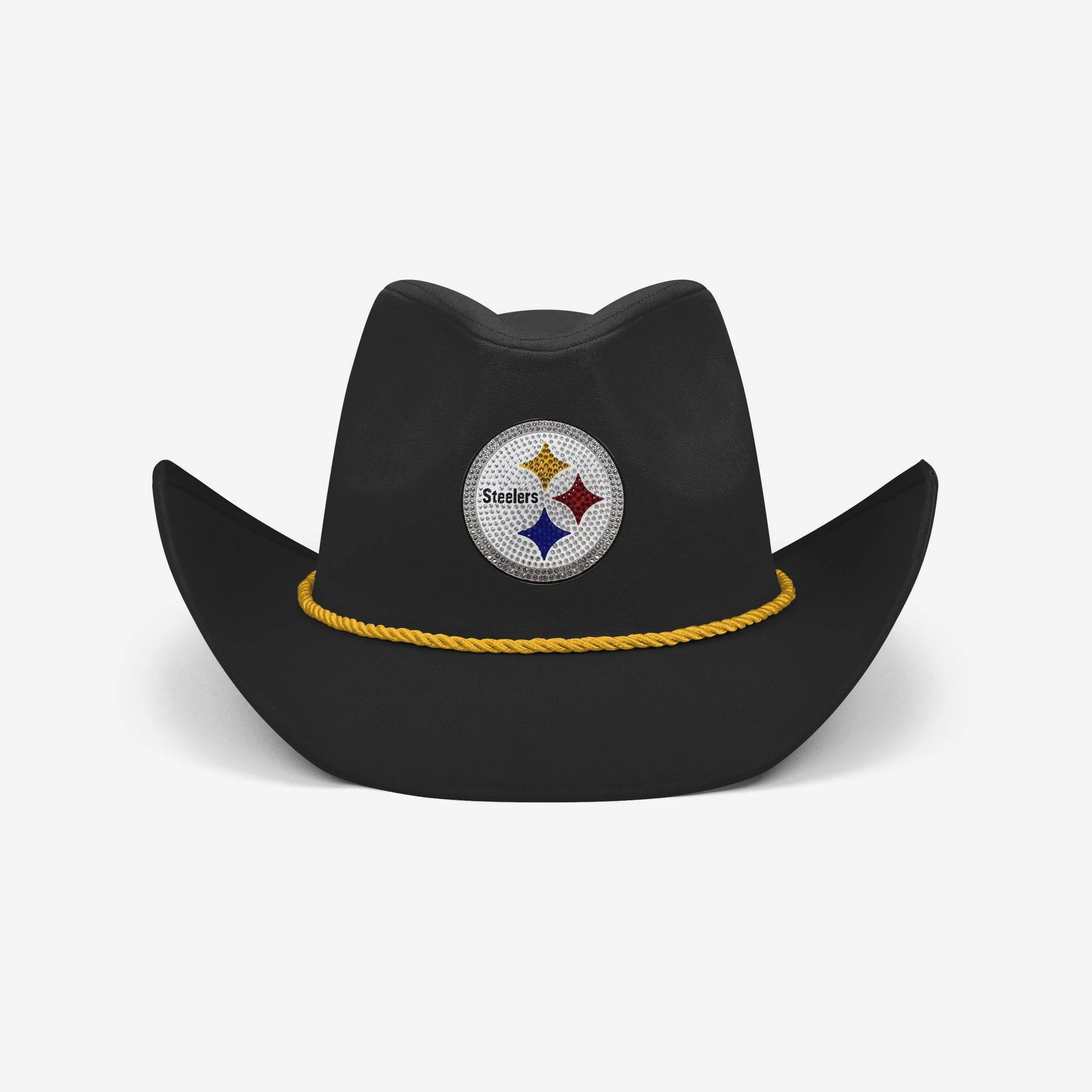 Pittsburgh Steelers Black Rhinestone Logo Cowboy Hat - Image 3
