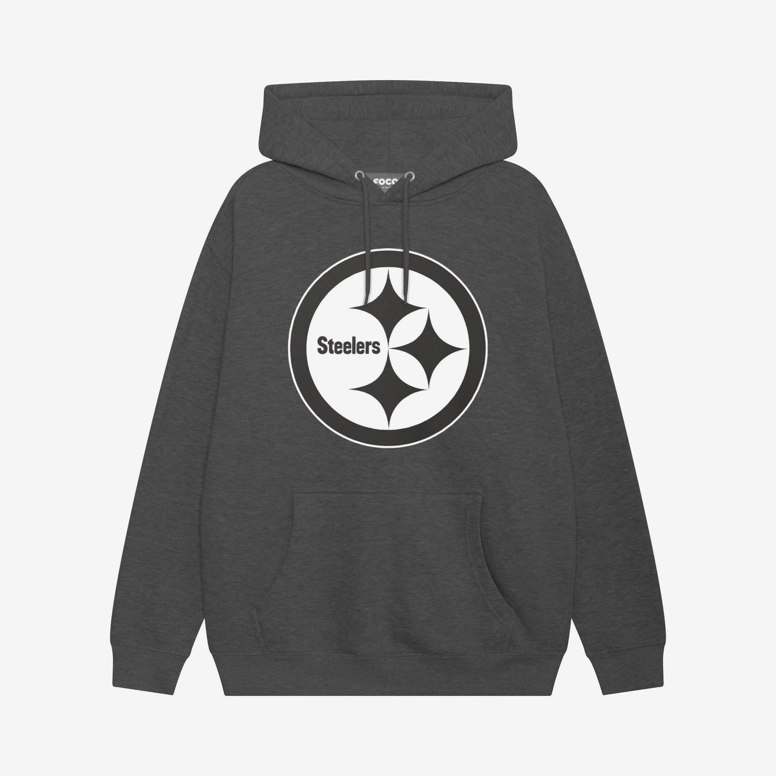 Pittsburgh Steelers Black & White Primary Logo Hoodie
