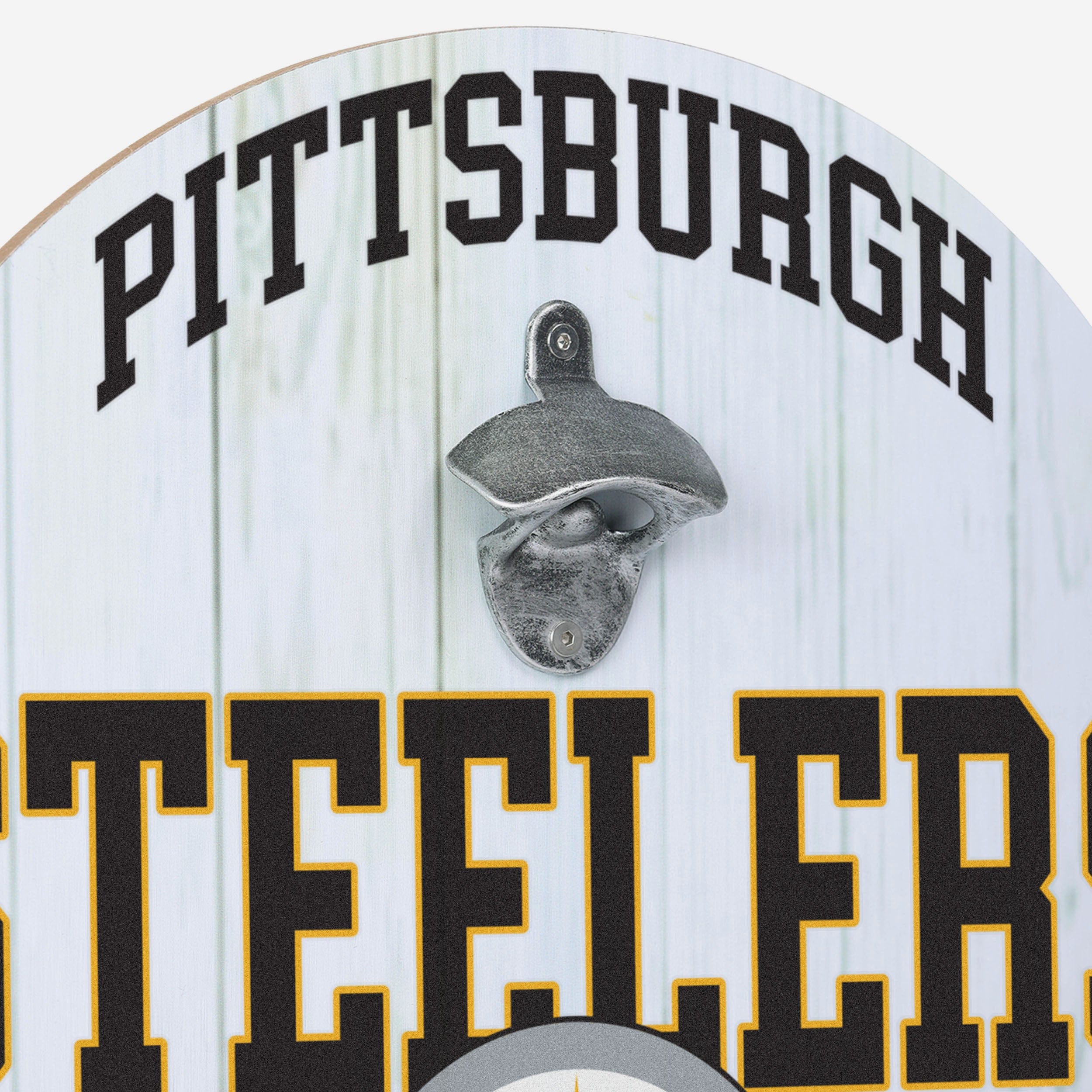 Pittsburgh Steelers Bottle Opener Cap Catcher Wall Sign - Image 3