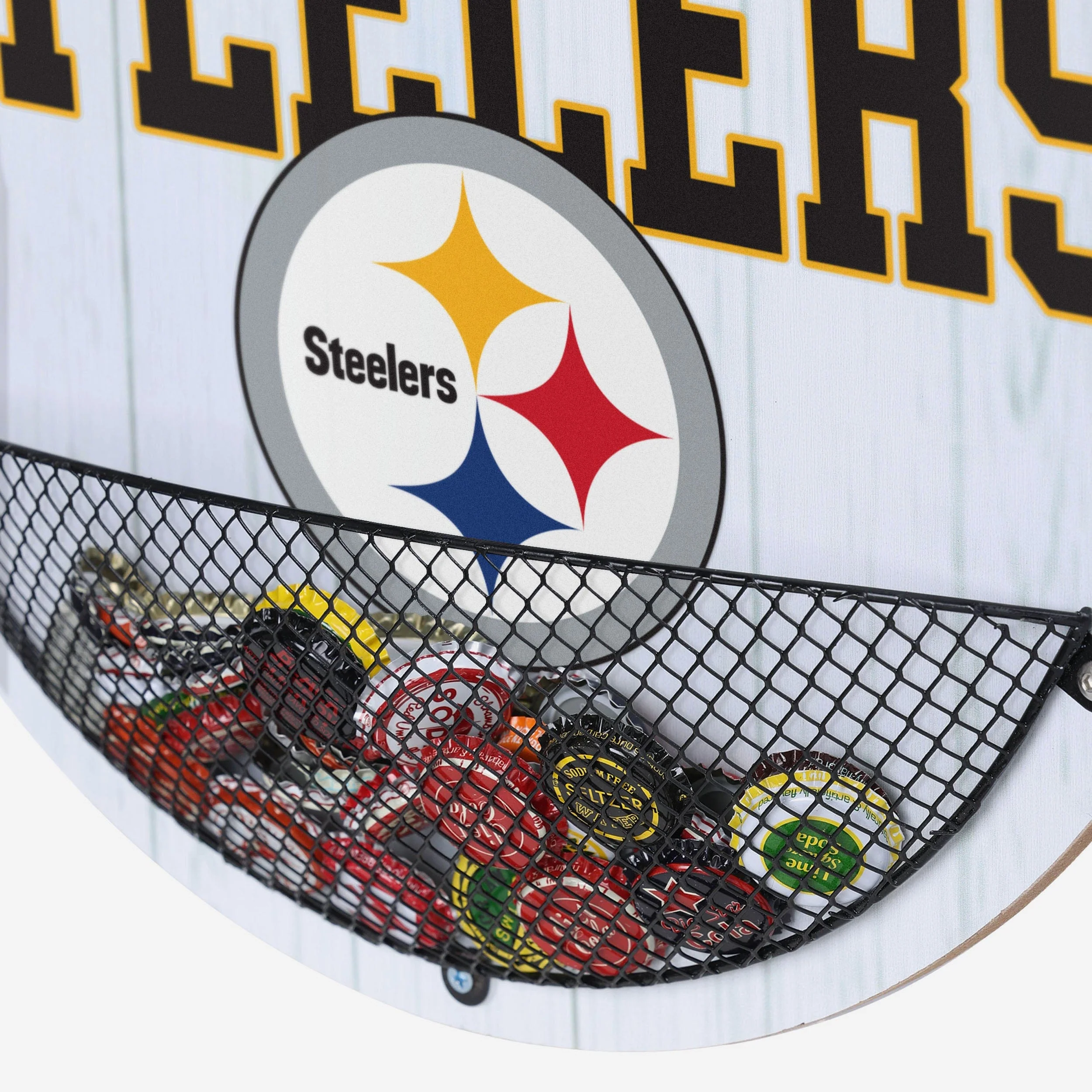 Pittsburgh Steelers Bottle Opener Cap Catcher Wall Sign - Image 4