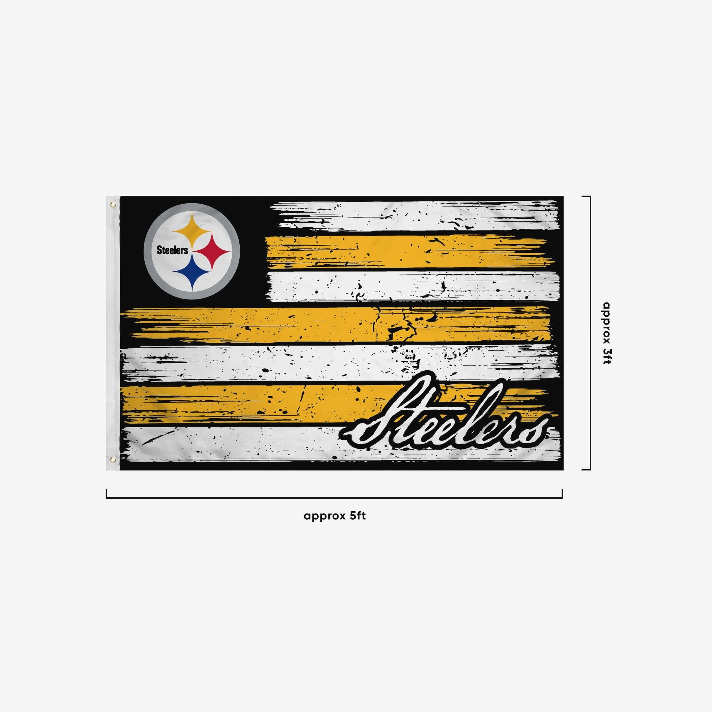 Pittsburgh Steelers Brushstroke Americana Horizontal Flag - Image 3