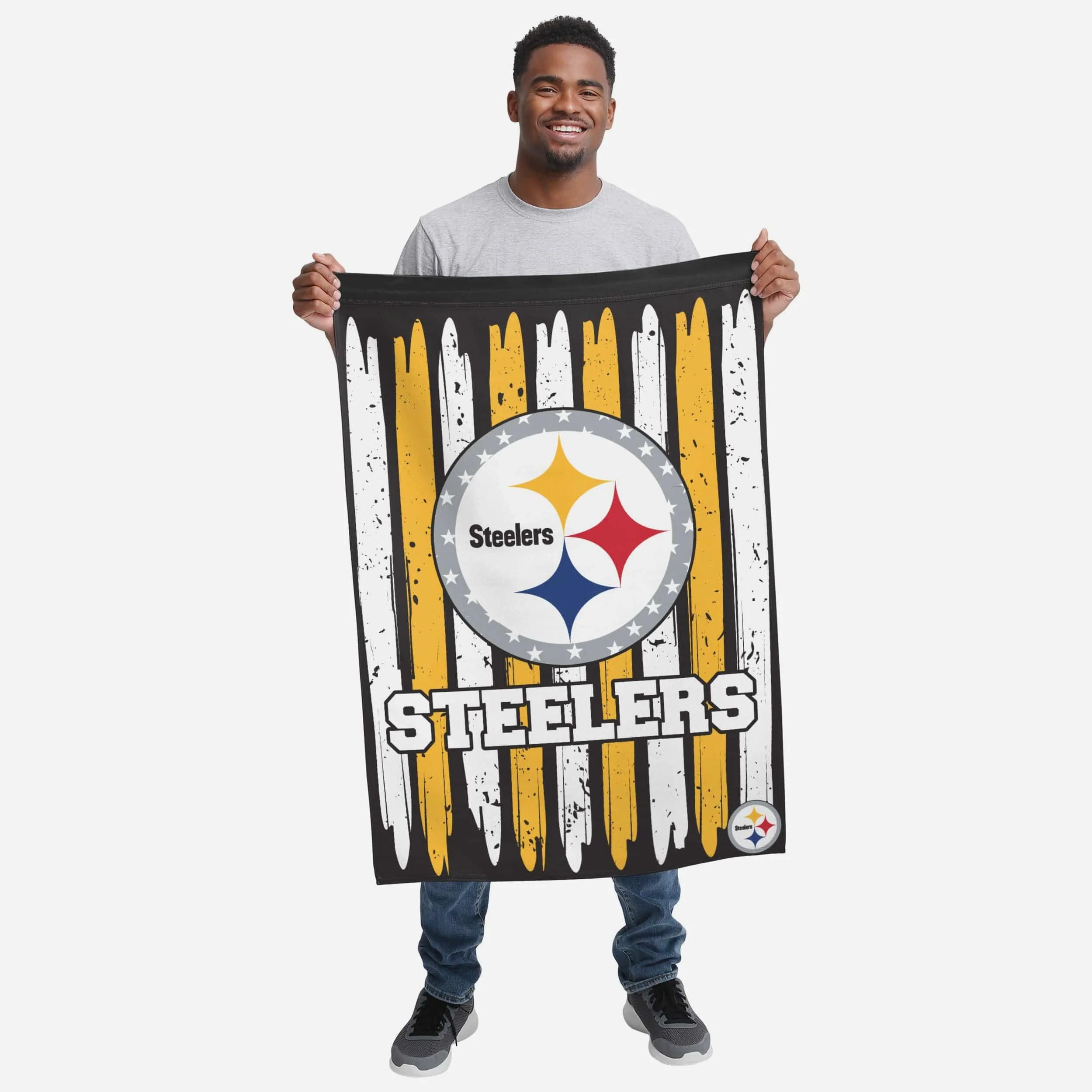 Pittsburgh Steelers Brushstroke Americana Vertical Flag - Image 2