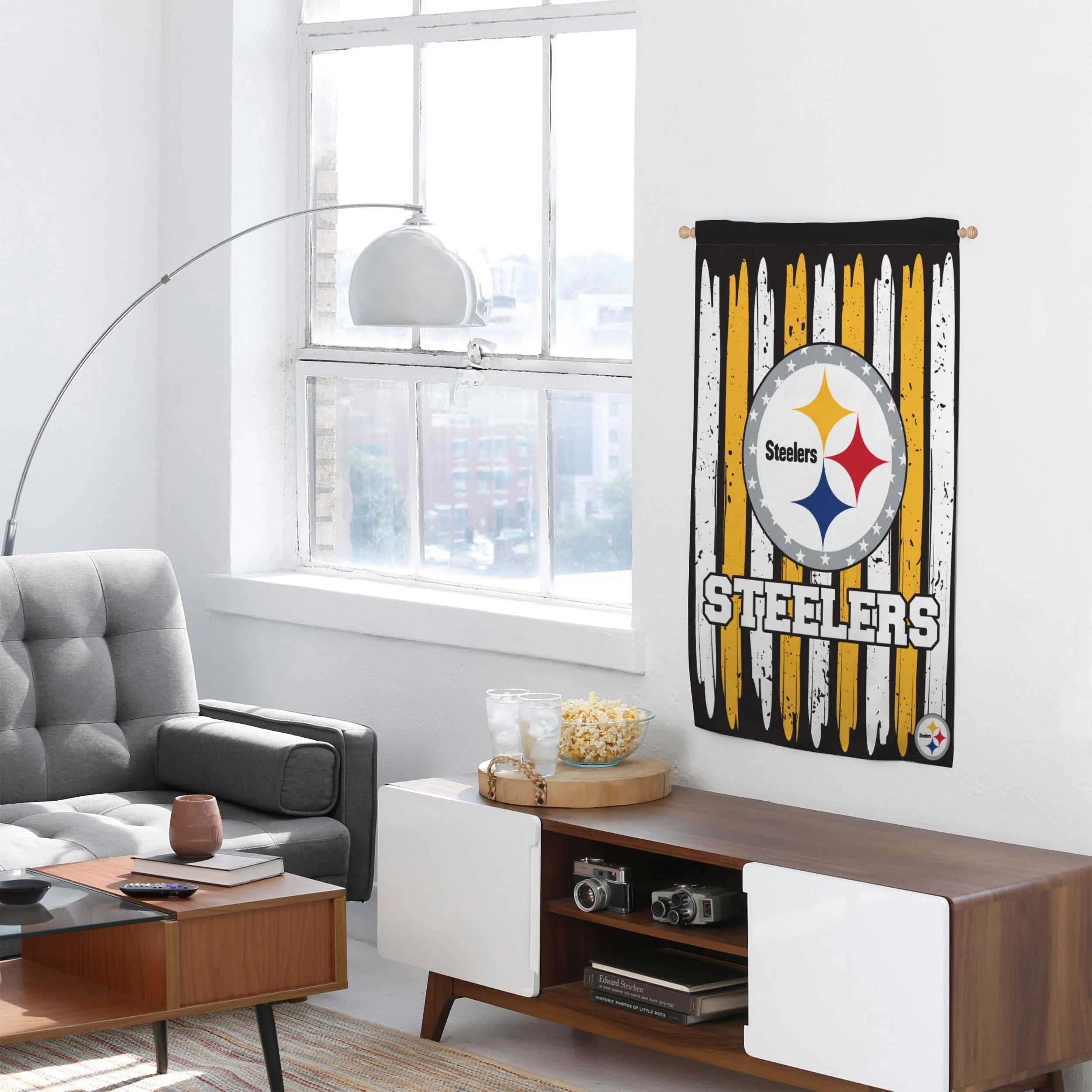 Pittsburgh Steelers Brushstroke Americana Vertical Flag - Image 4