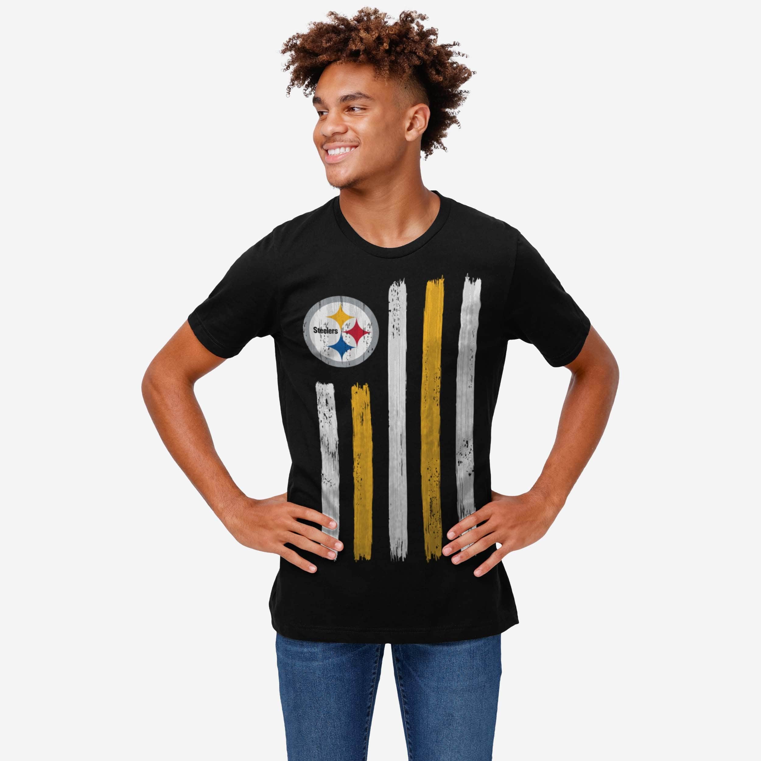Pittsburgh Steelers Brushstroke Flag T-Shirt - Image 2
