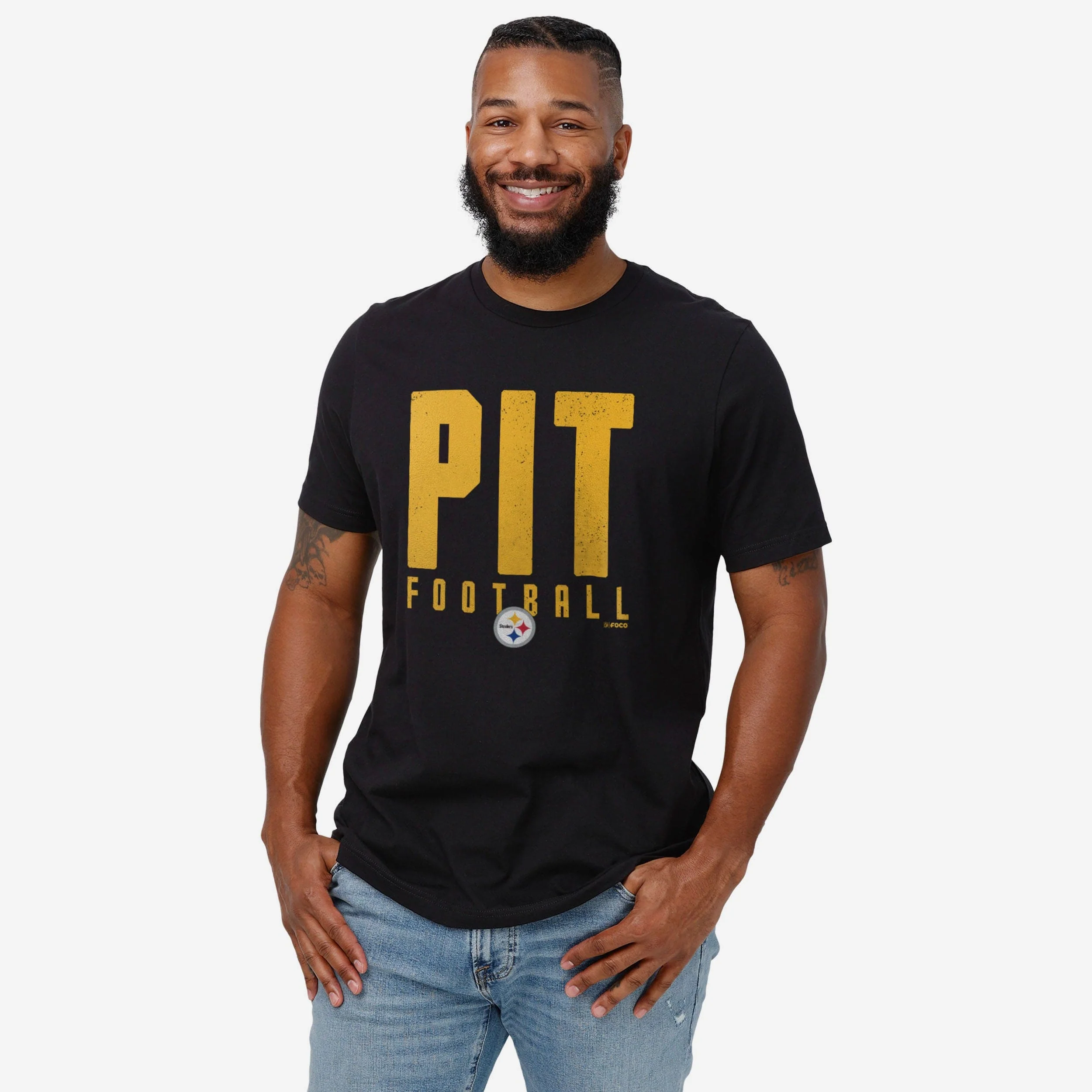 Pittsburgh Steelers City Initial Wordmark T-Shirt - Image 2