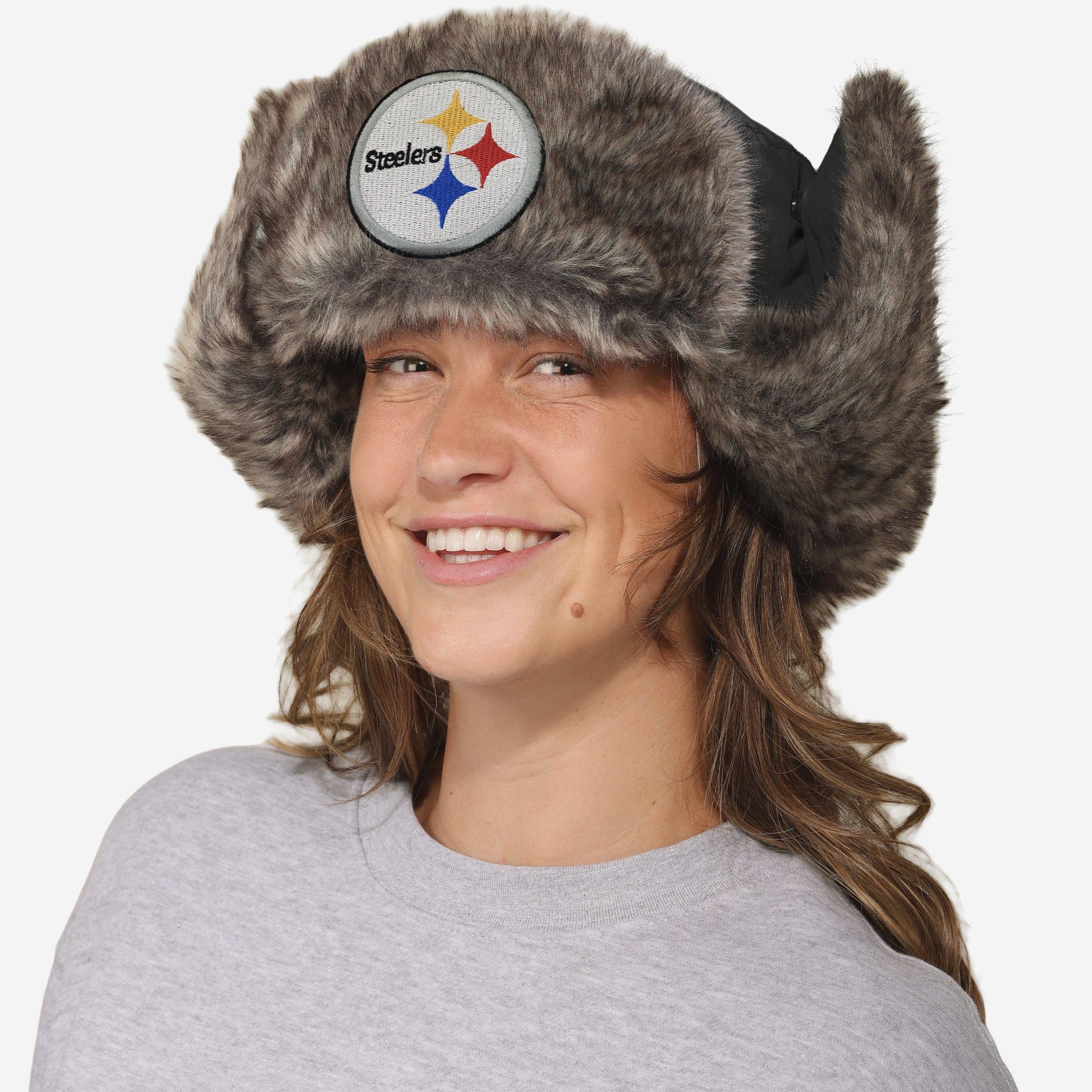 Pittsburgh Steelers Faux Fur Trapper Hat - Image 3
