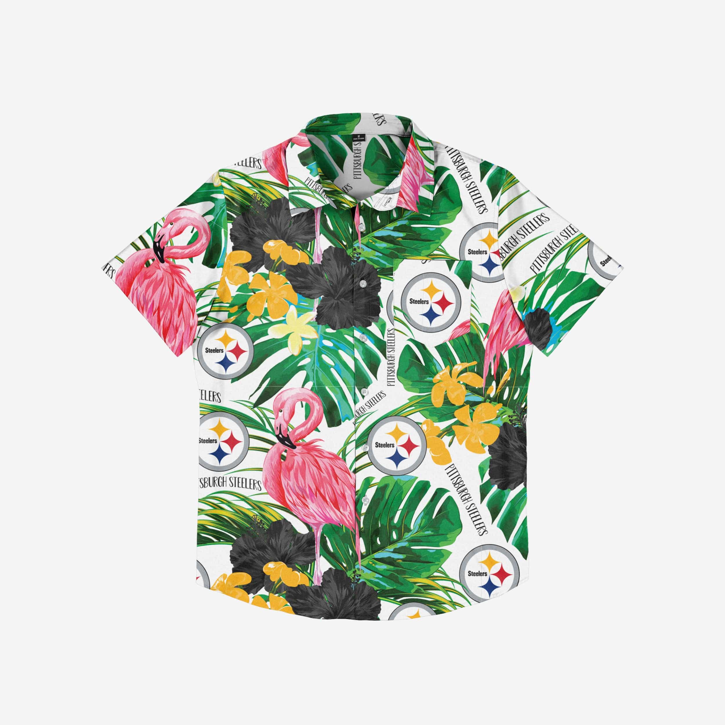 Pittsburgh Steelers Flamingo Button Up Shirt - Image 3