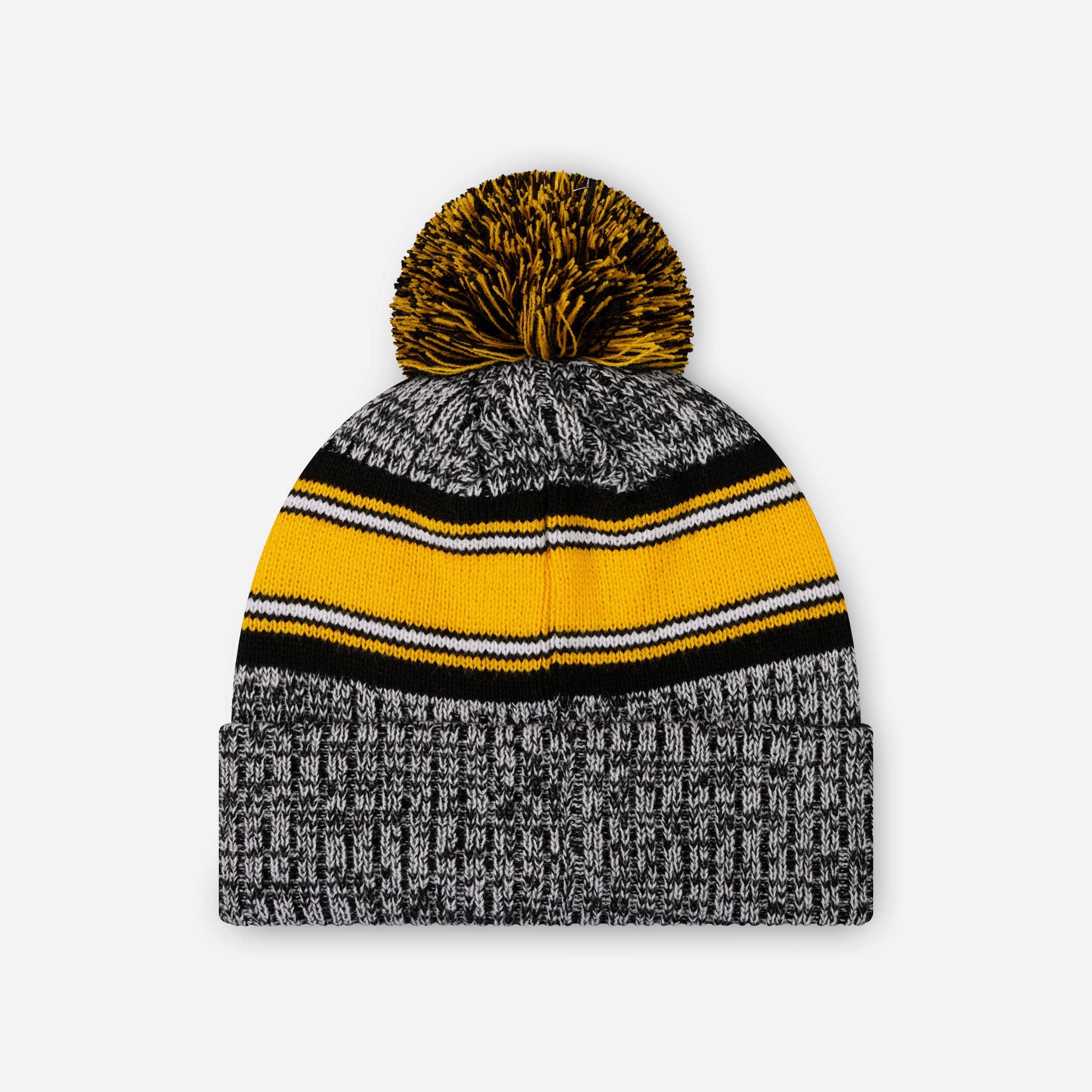 Pittsburgh Steelers Heather Team Stripe Lined Pom Beanie - Image 2