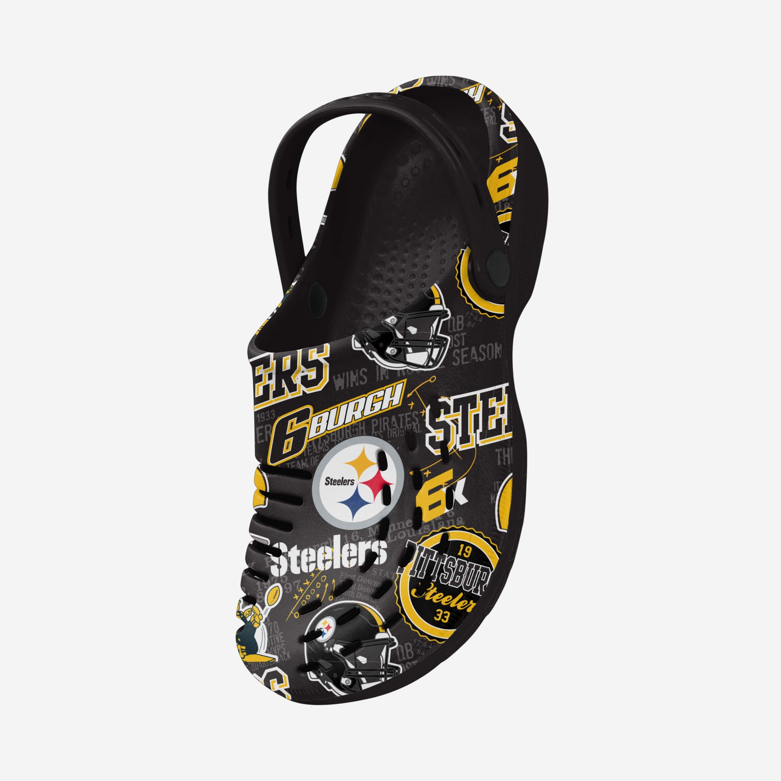 Pittsburgh Steelers Historic Print Clog With Strap - Image 2