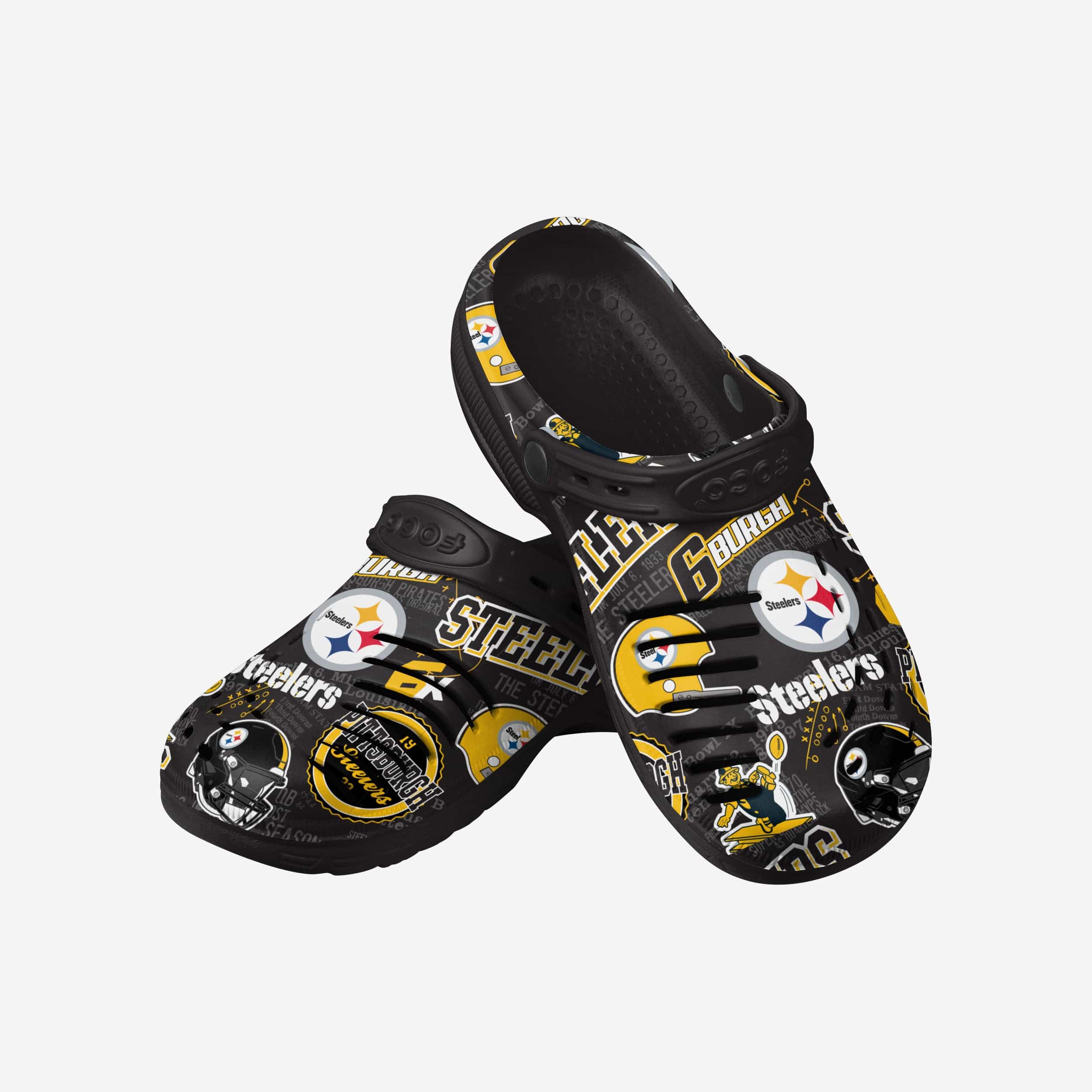 Pittsburgh Steelers Historic Print Clog With Strap - Image 3