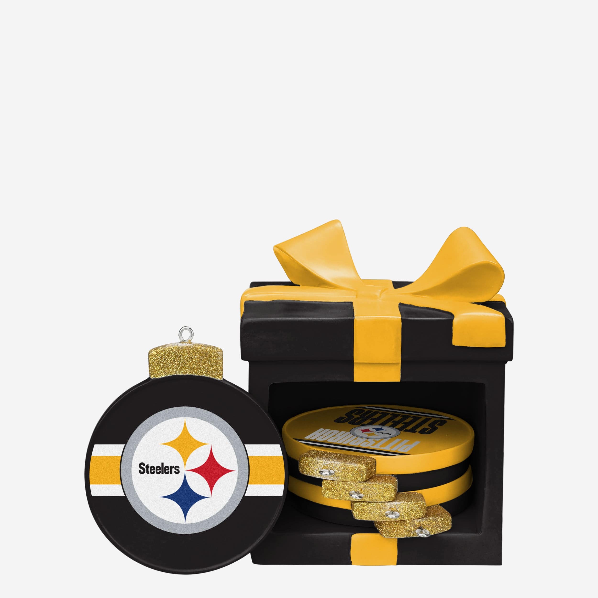 Pittsburgh Steelers Holiday 5 Pack Coaster Set