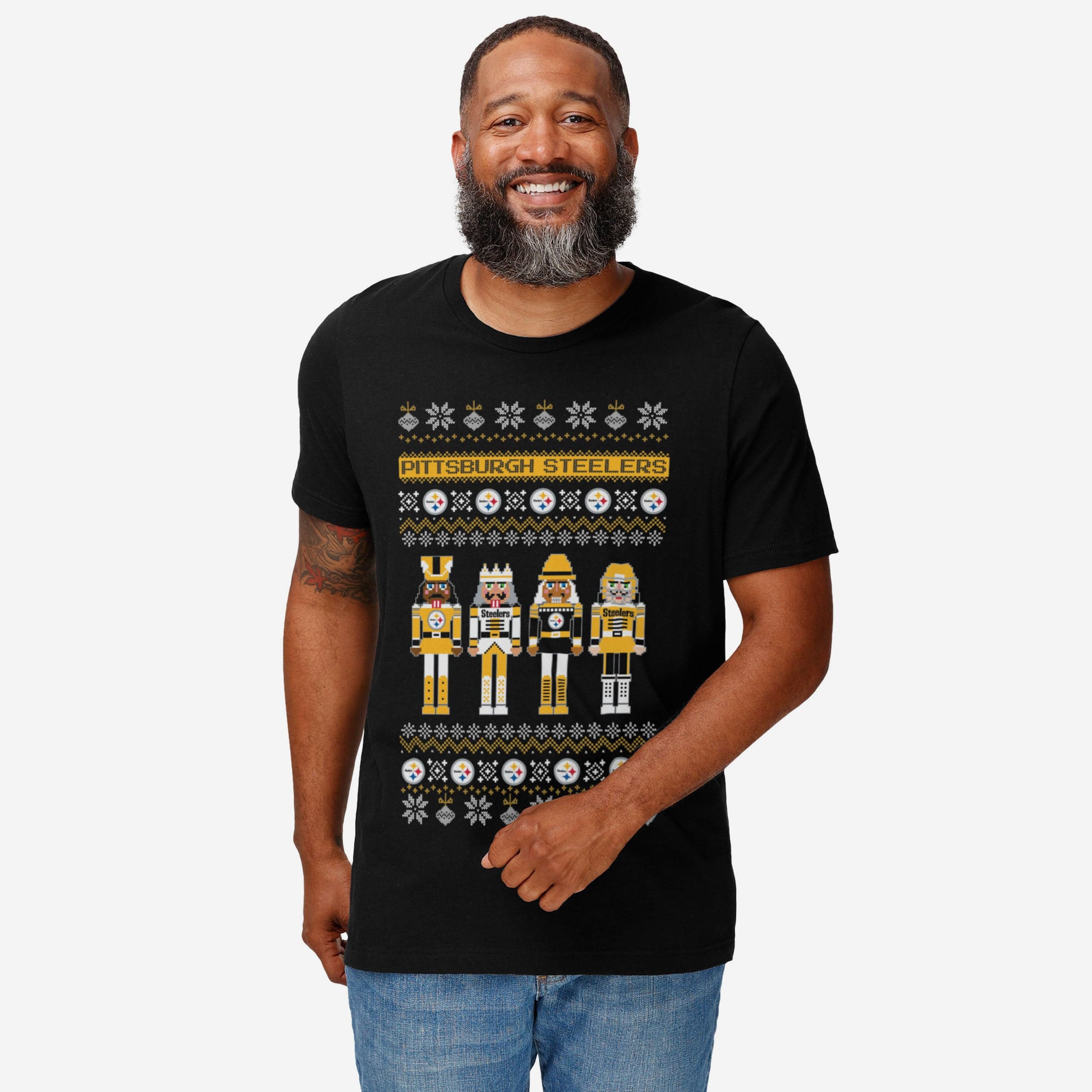 Pittsburgh Steelers Holiday Nutcracker Sweater T-Shirt - Image 2