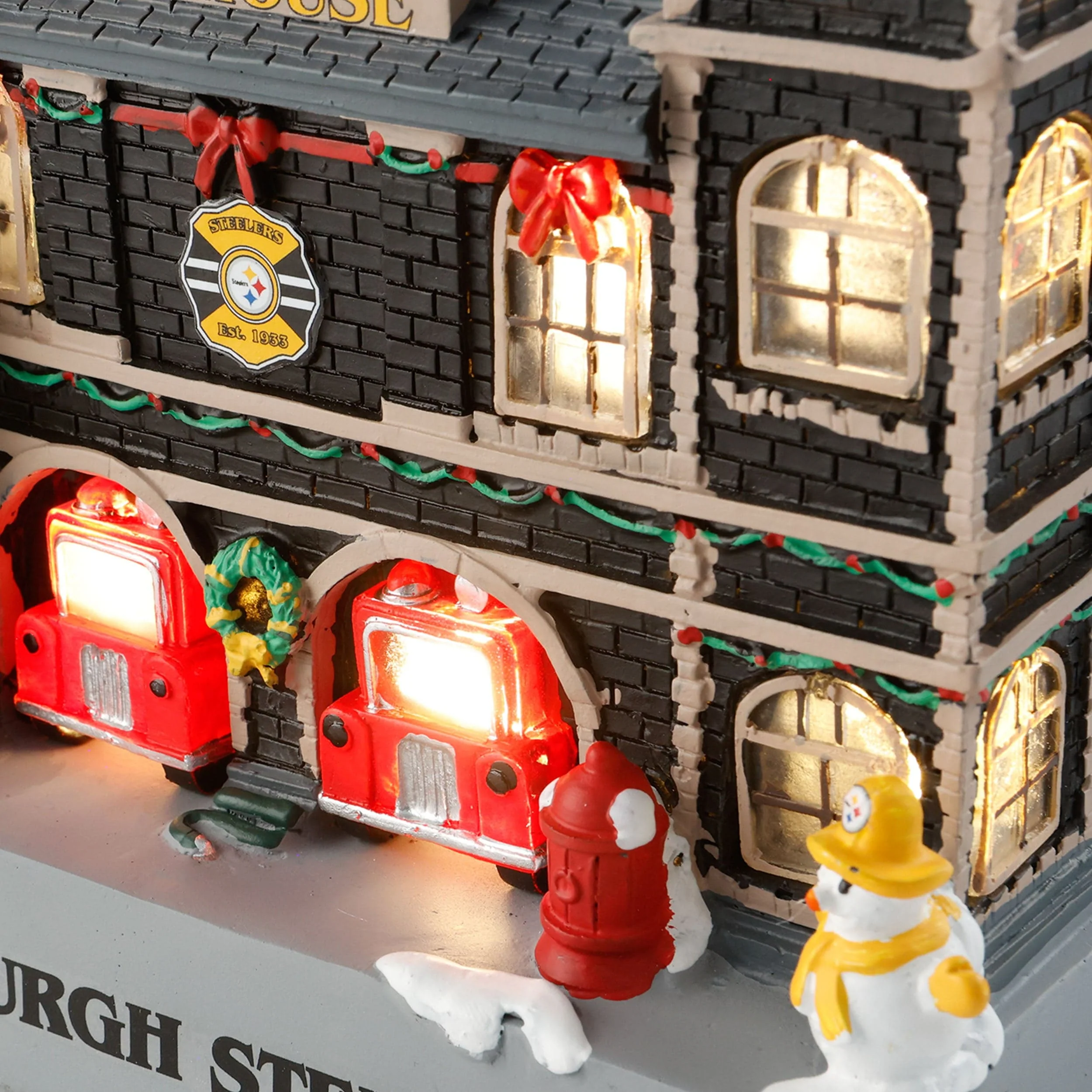 Pittsburgh Steelers Light Up Resin Team Firehouse - Image 3
