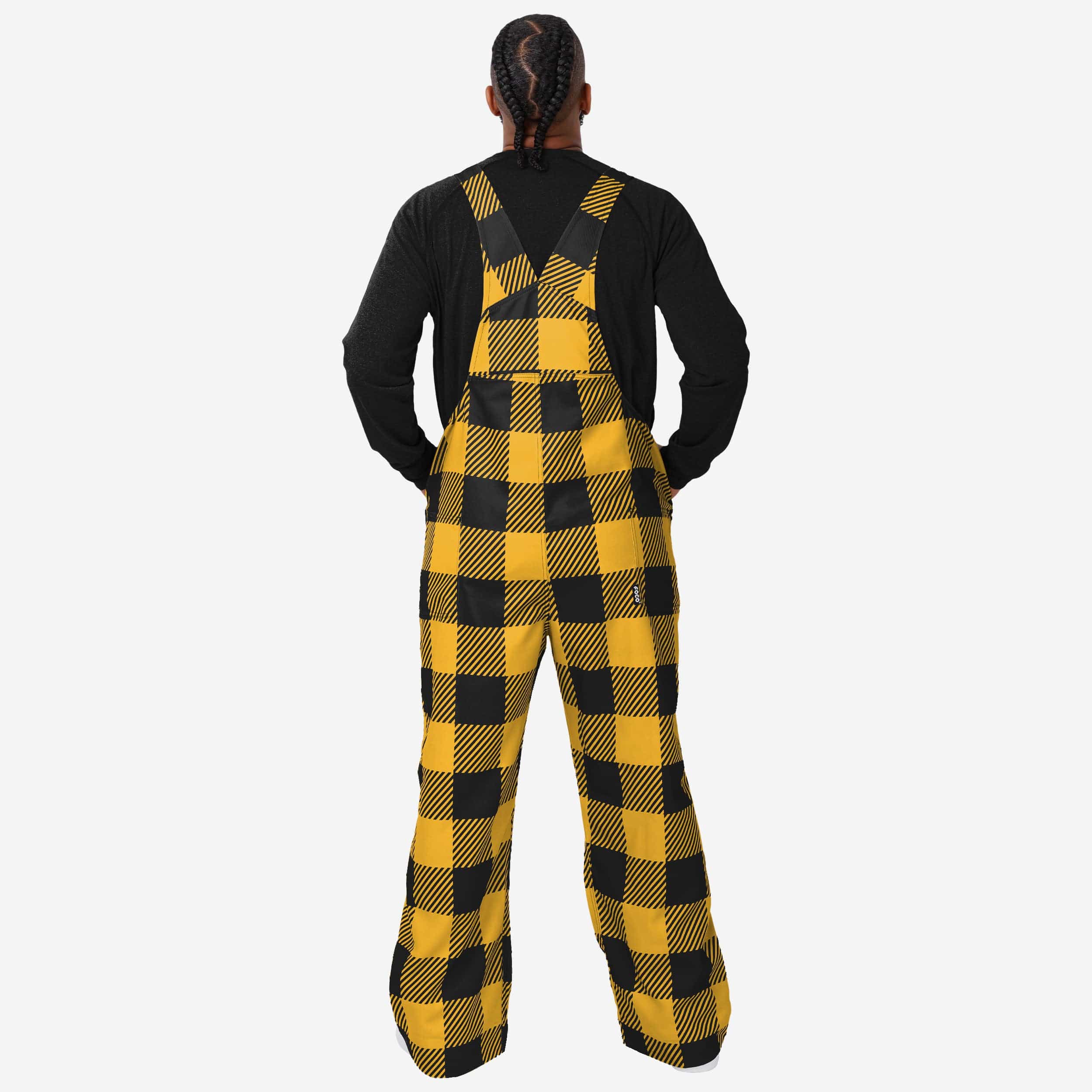 Pittsburgh Steelers Mens Plaid Bib Overalls - Image 2