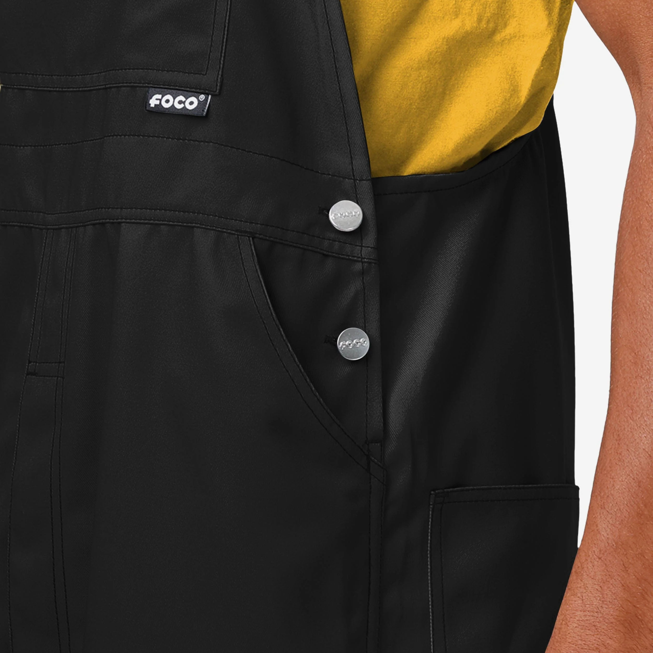 Pittsburgh Steelers Mens Solid Wordmark Bib Overalls - Image 4