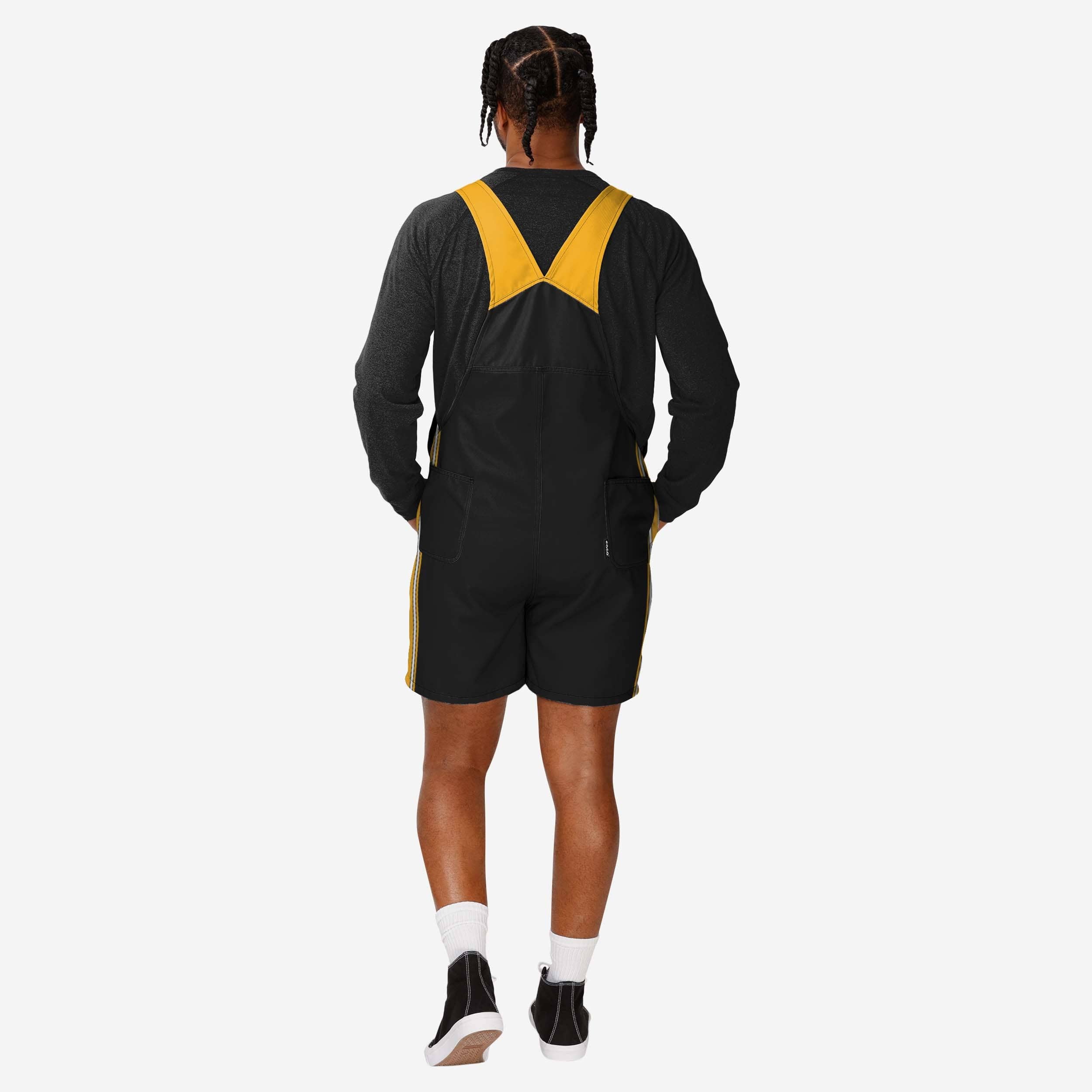 Pittsburgh Steelers Mens Team Stripe Bib Shortalls - Image 2
