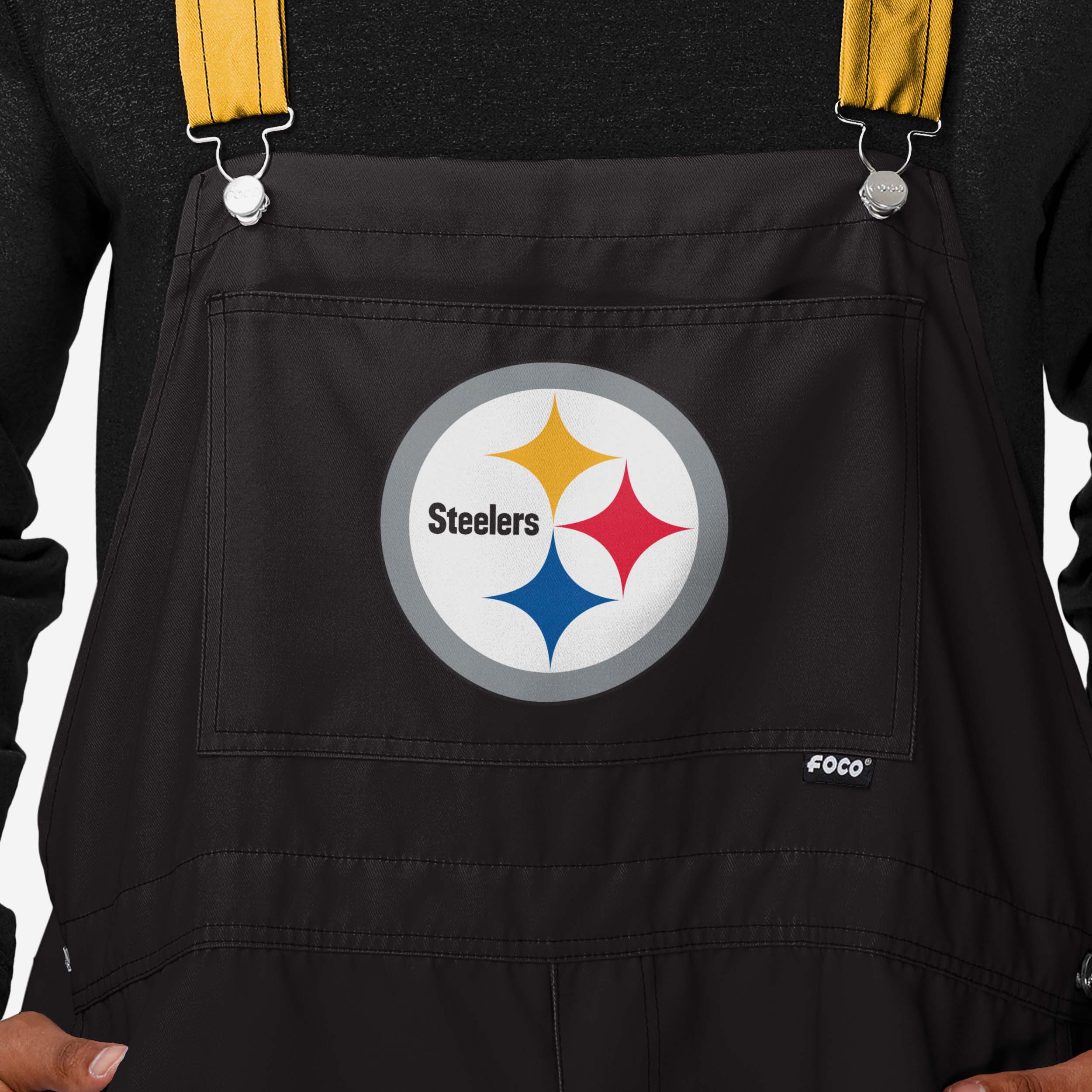 Pittsburgh Steelers Mens Team Stripe Bib Shortalls - Image 3
