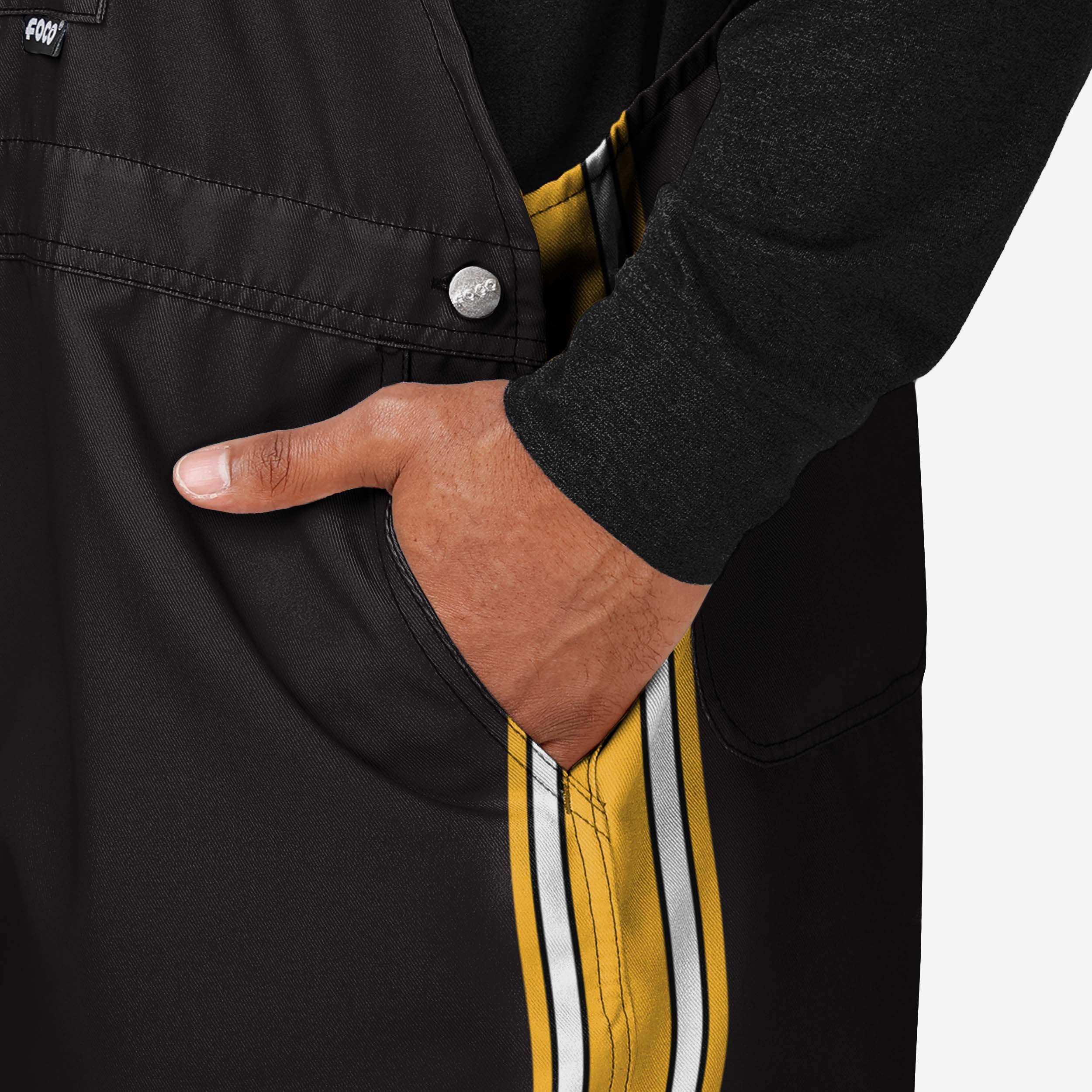 Pittsburgh Steelers Mens Team Stripe Bib Shortalls - Image 4