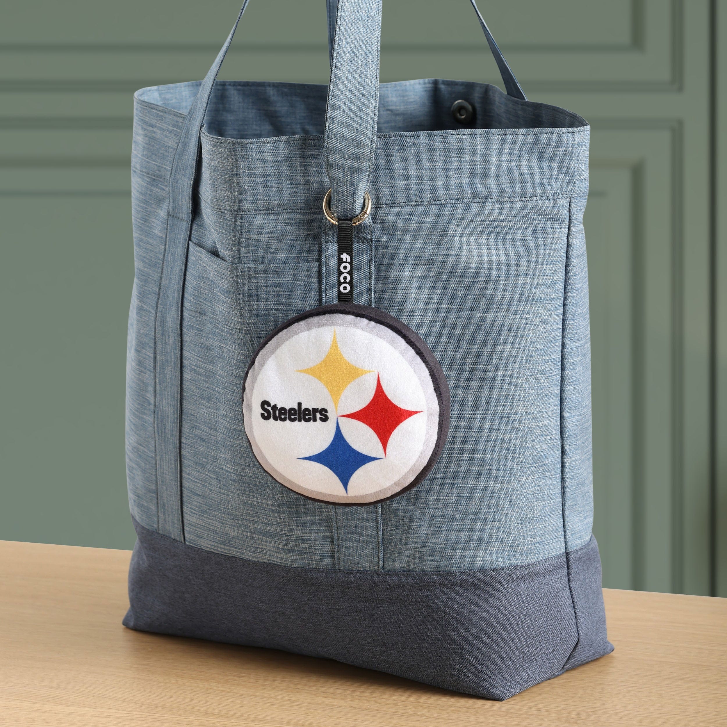 Pittsburgh Steelers Plush Team Logo Bag Charm Keychain - Image 2
