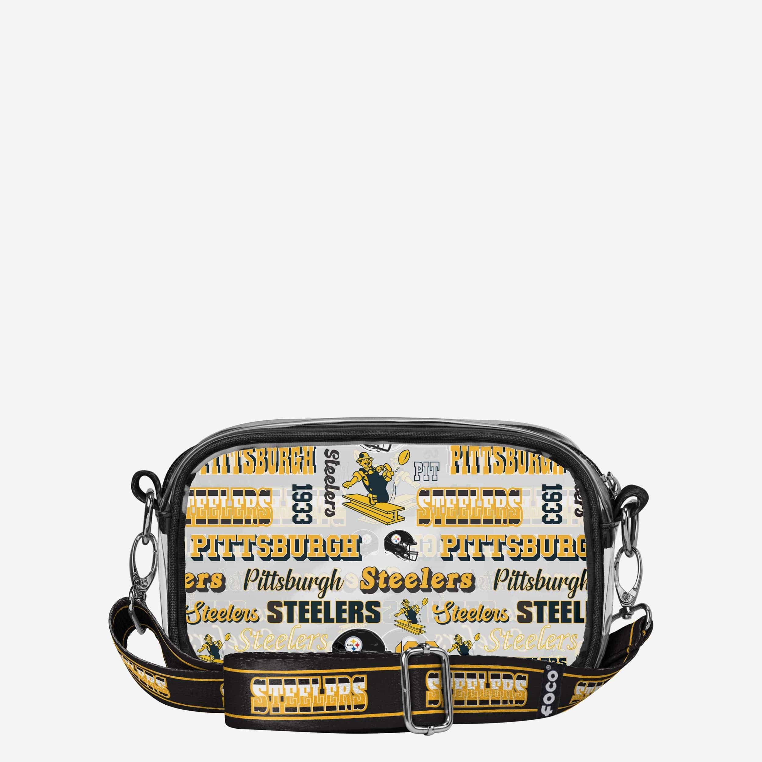 Pittsburgh Steelers Repeat Retro Print Clear Crossbody Bag - Image 5