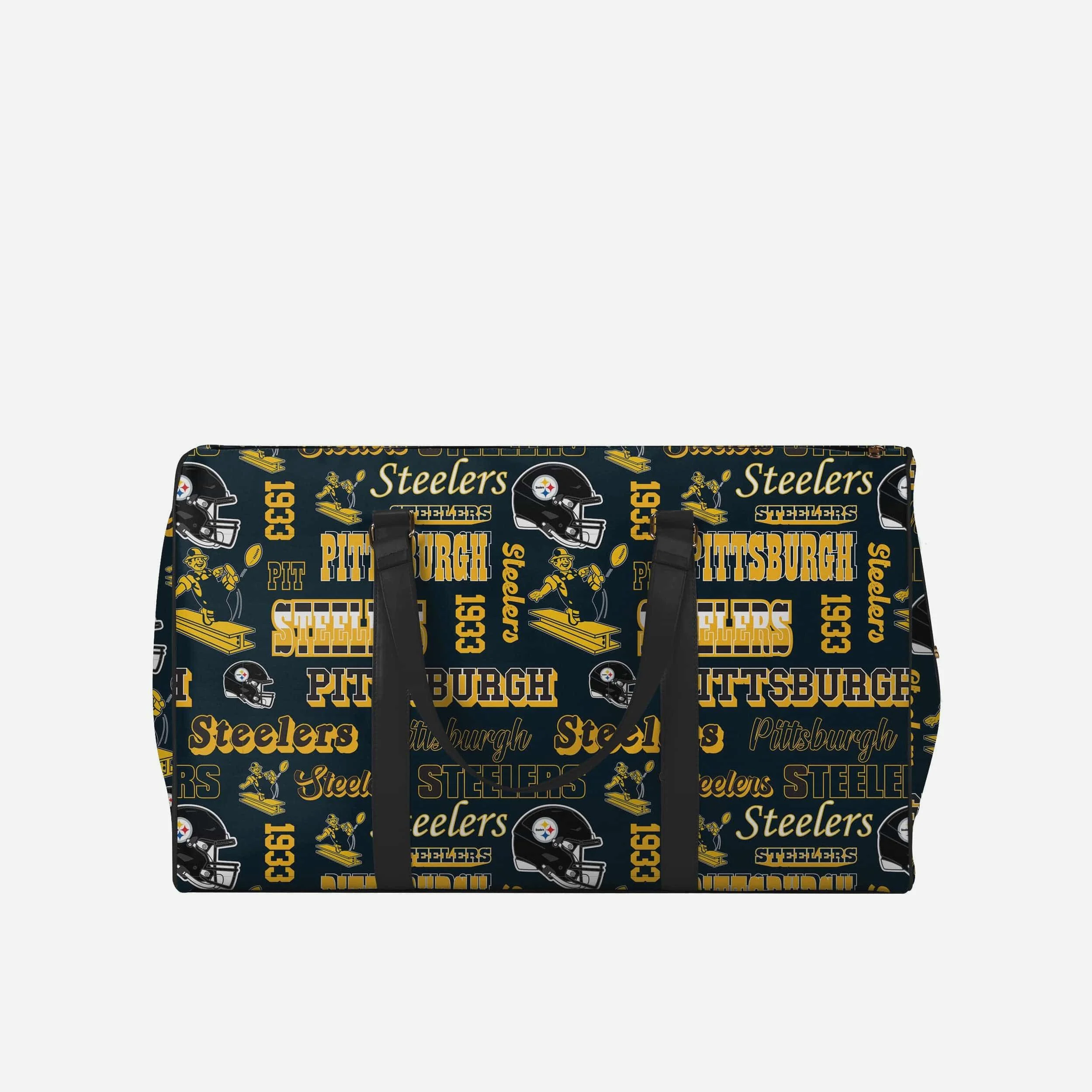Pittsburgh Steelers Repeat Retro Print Nylon Weekender Duffle Bag - Image 4