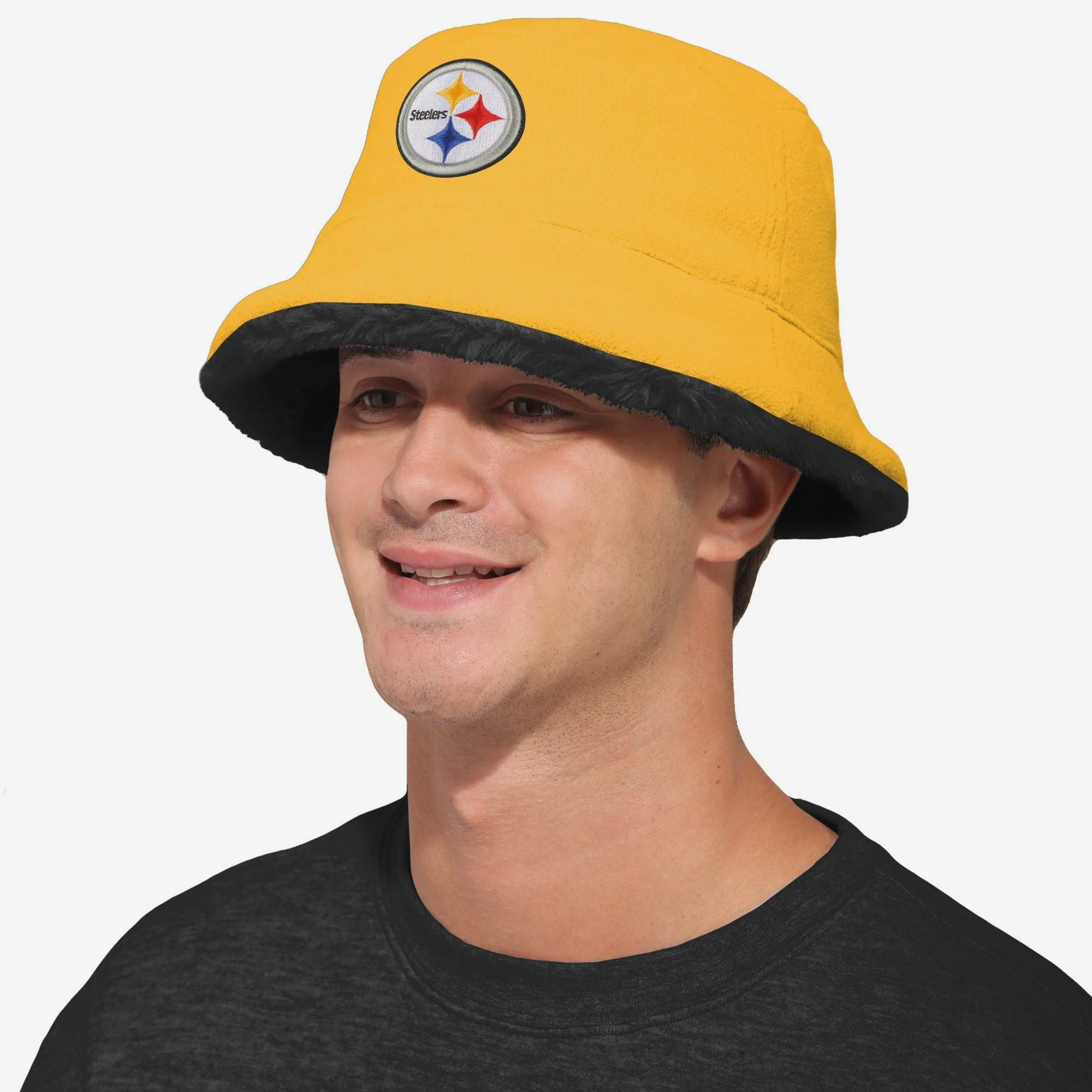Pittsburgh Steelers Reversible Faux Fur Bucket Hat - Image 3