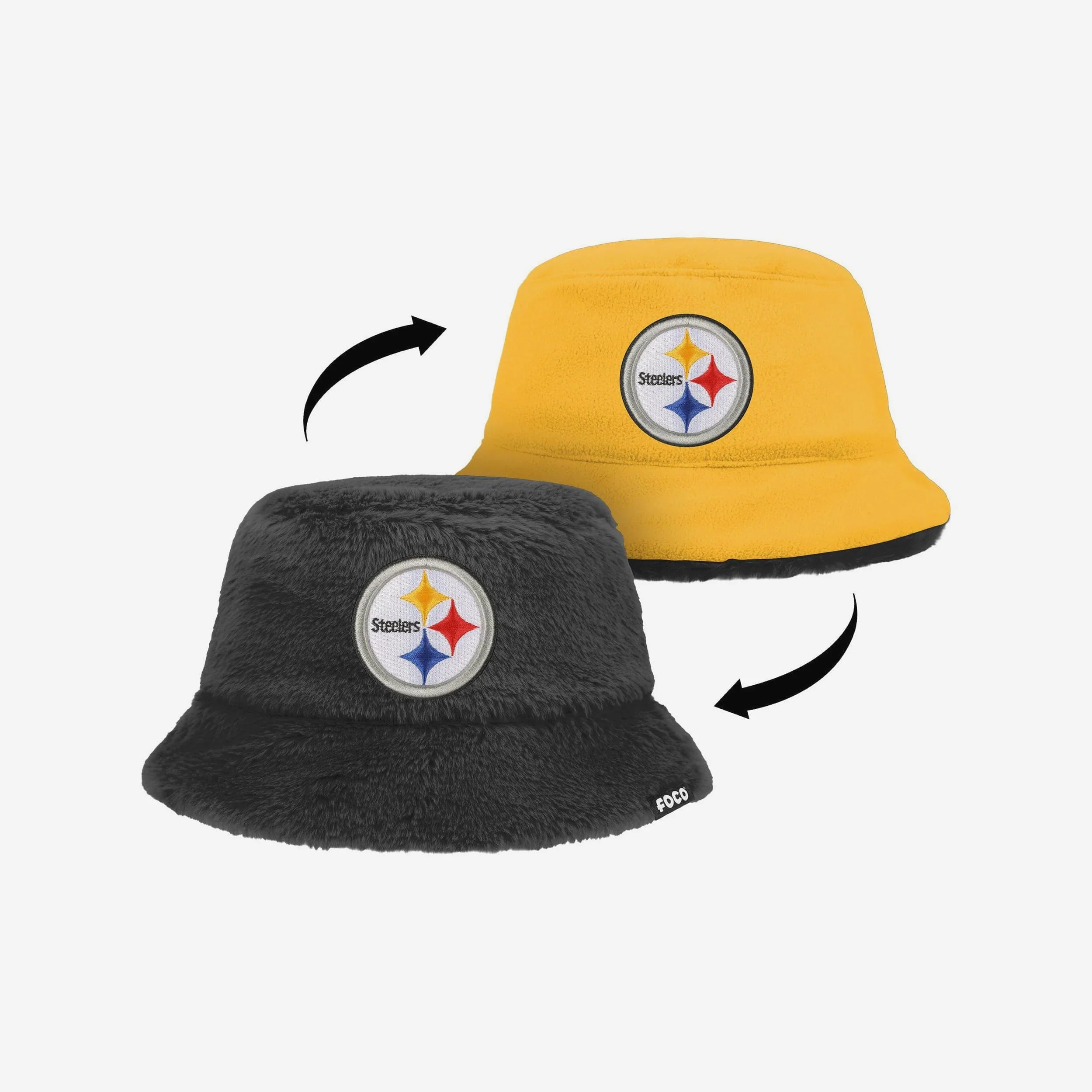 Pittsburgh Steelers Reversible Faux Fur Bucket Hat - Image 4