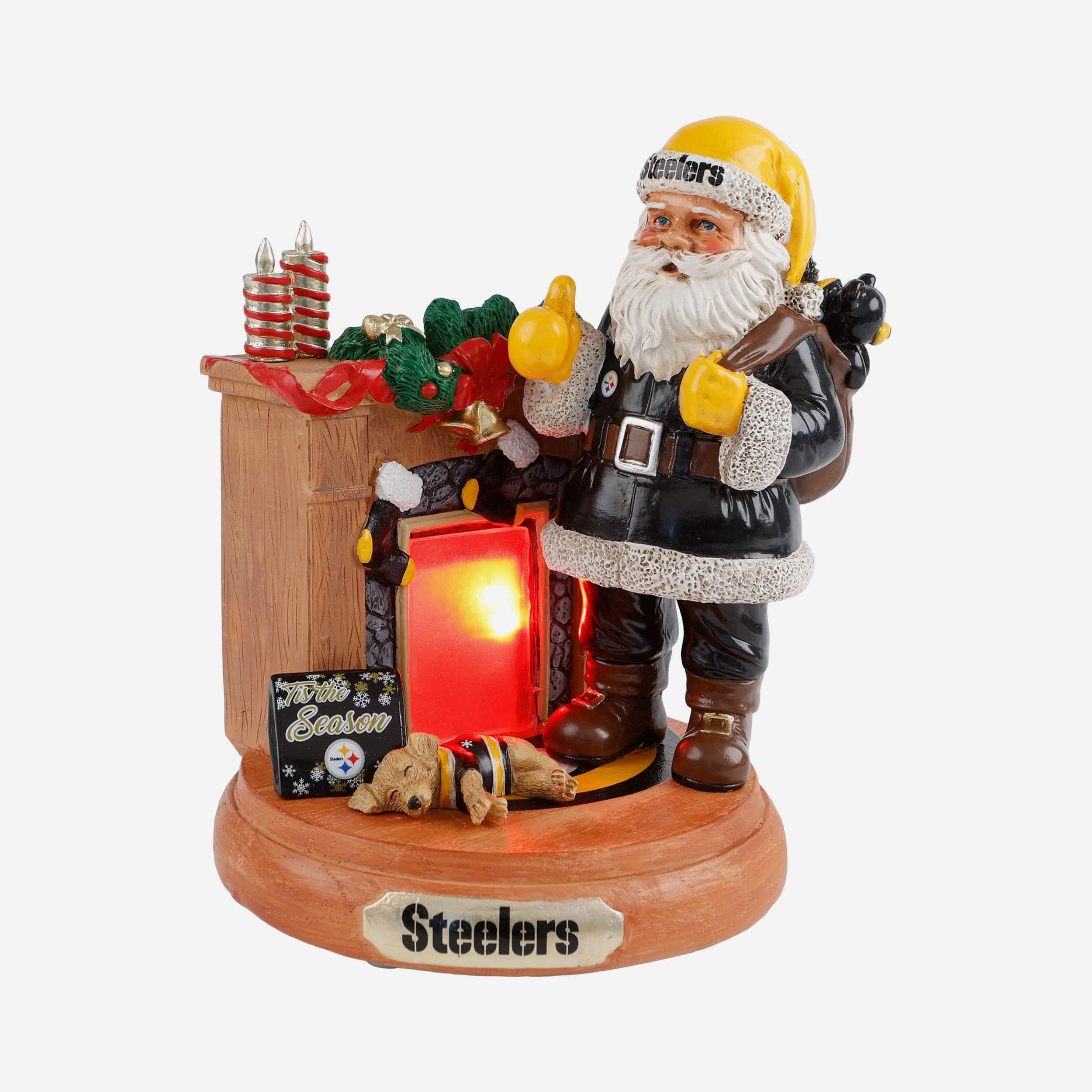 Pittsburgh Steelers Santa Fireplace Figurine
