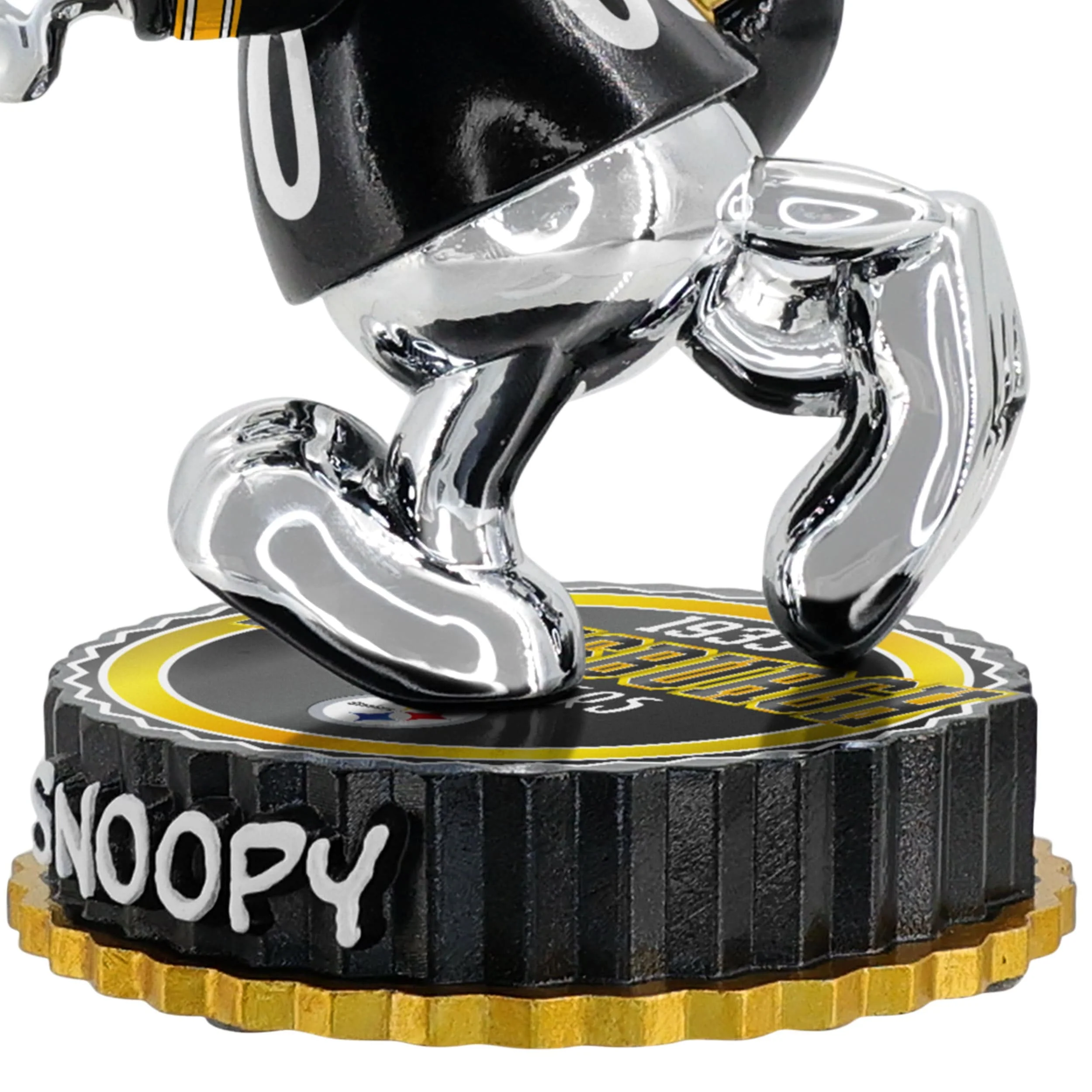 Pittsburgh Steelers Snoopy Peanuts Electroplated Medium Bighead Bobblehead - Image 2