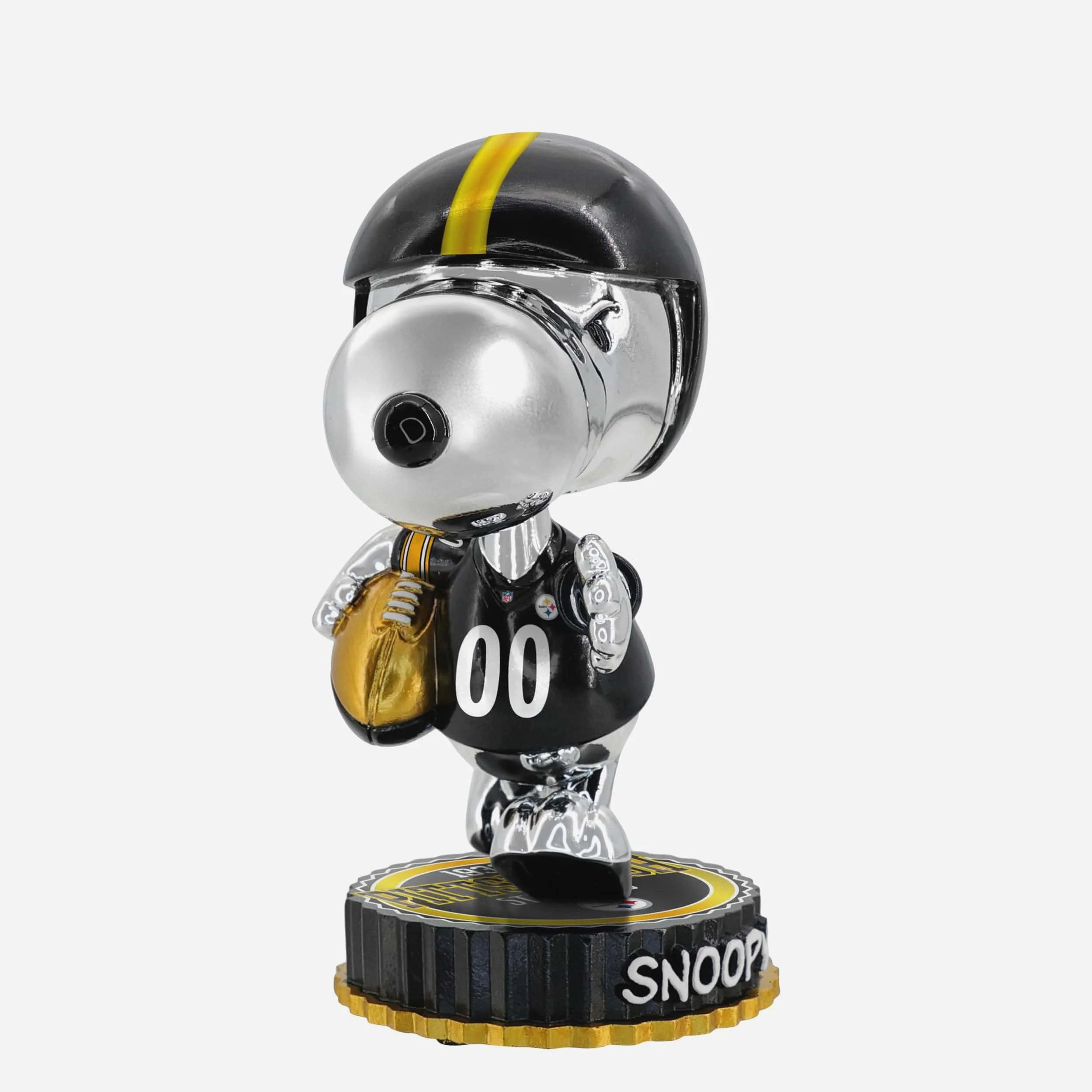 Pittsburgh Steelers Snoopy Peanuts Electroplated Medium Bighead Bobblehead - Image 3