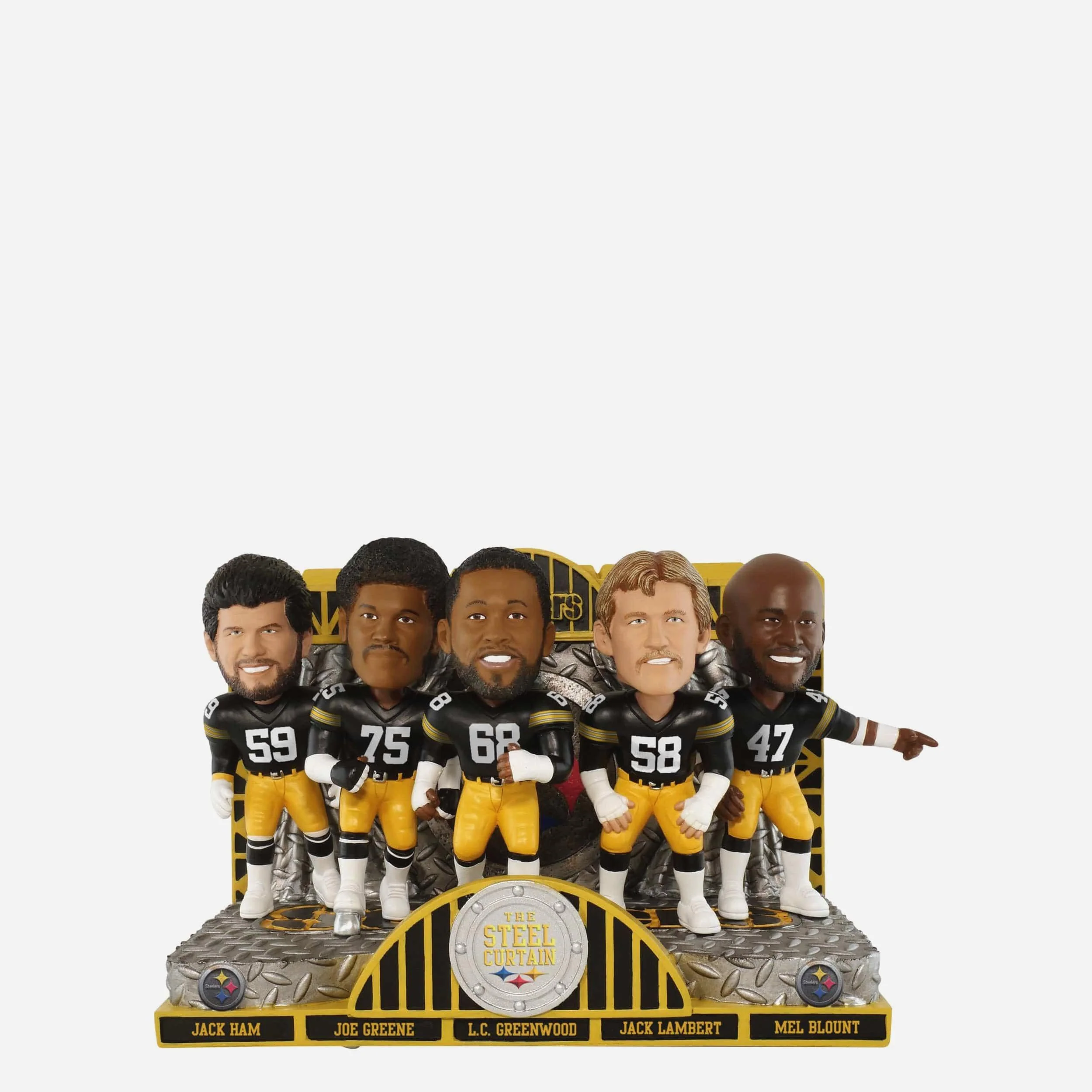 Pittsburgh Steelers Steel Curtain Defense Mini Bobblehead Scene