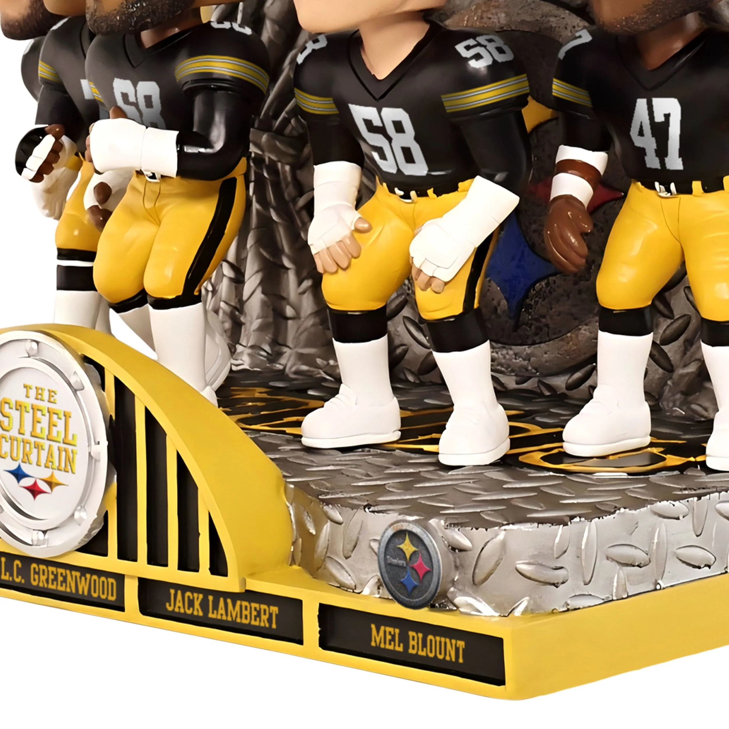 Pittsburgh Steelers Steel Curtain Defense Mini Bobblehead Scene - Image 4
