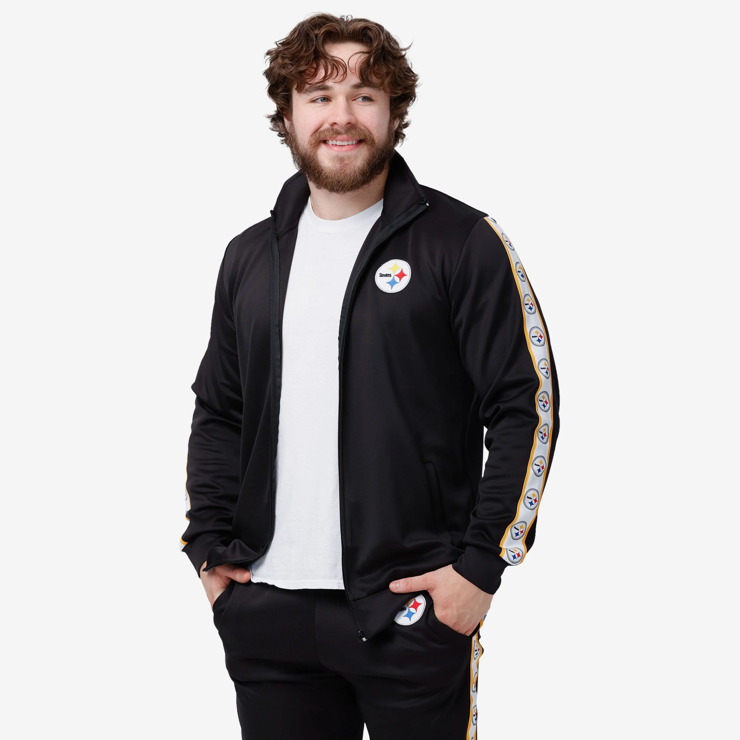 Pittsburgh Steelers Stripe Logo Track Jacket - Image 5