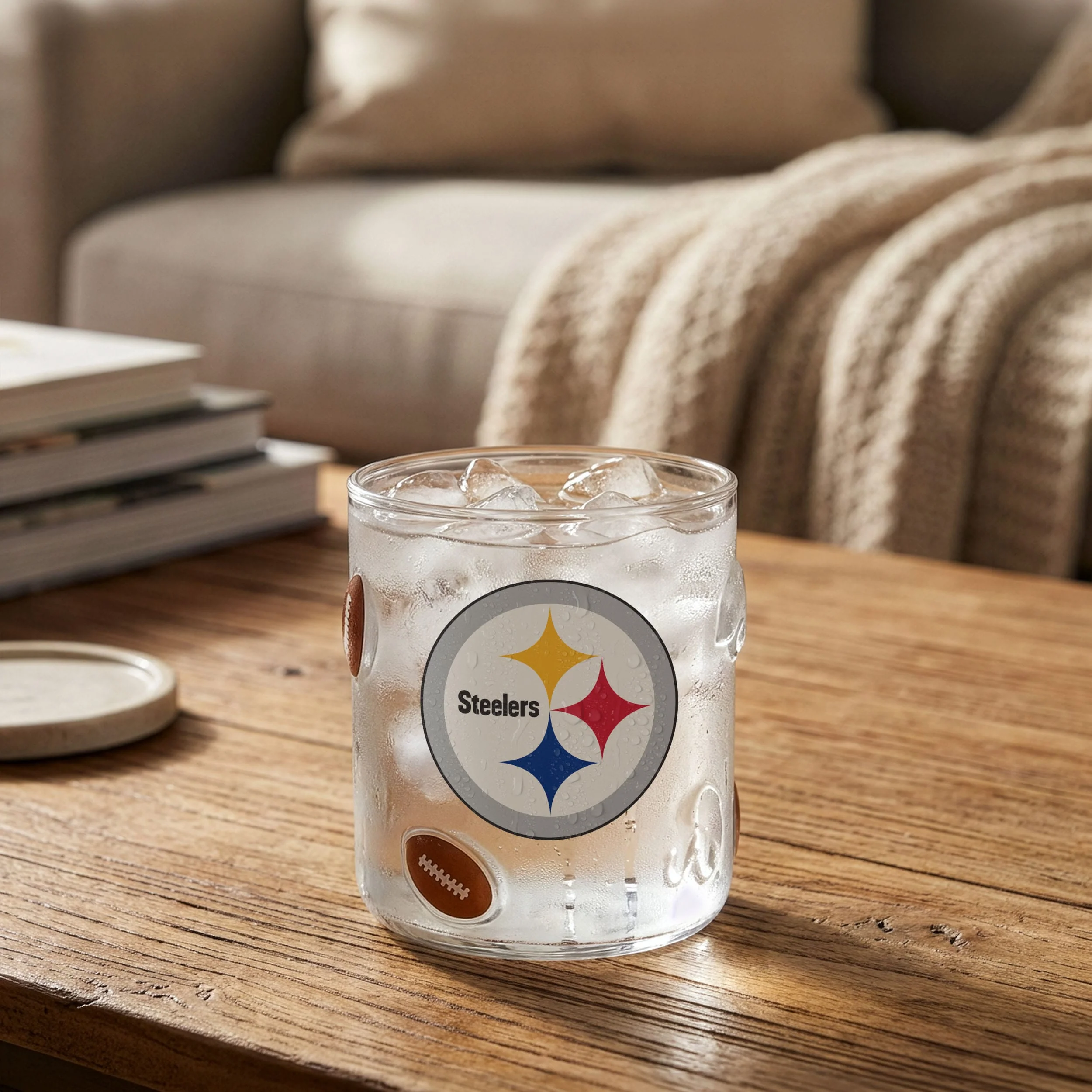 Pittsburgh Steelers Team Logo 17 oz Glass Cup - Image 3