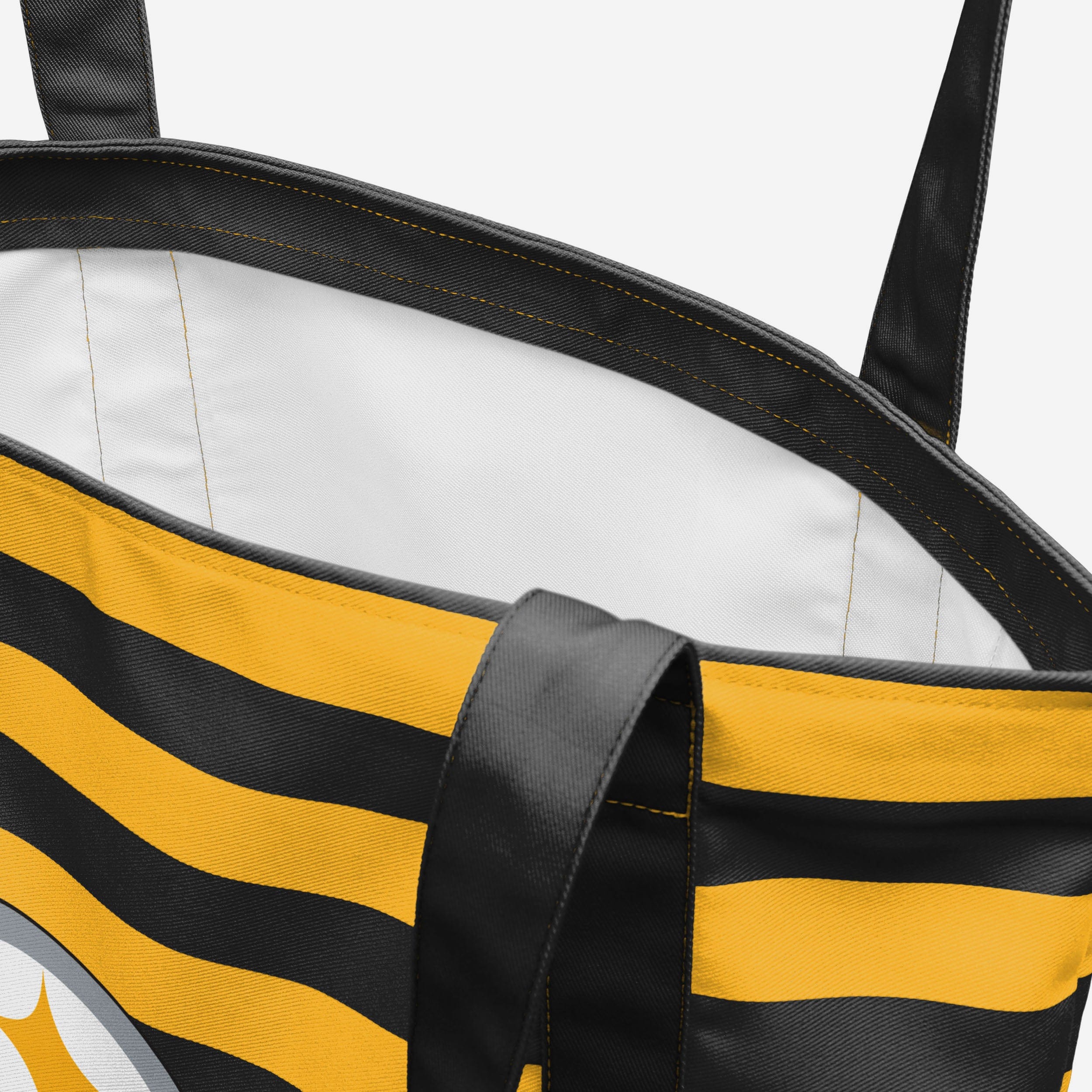 Pittsburgh Steelers Team Stripe Canvas Tote Bag - Image 4