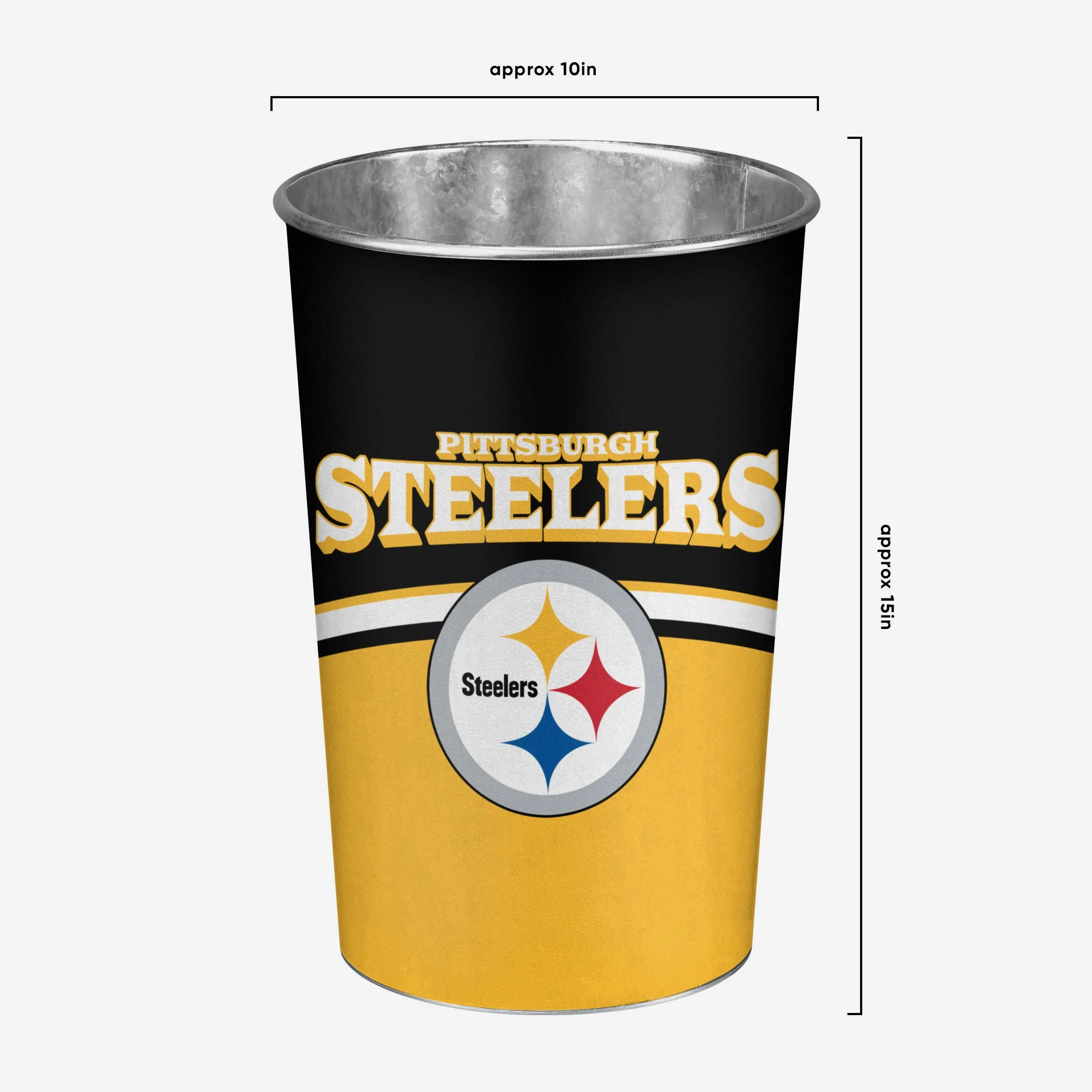 Pittsburgh Steelers Team Stripe Trash Can - Image 4