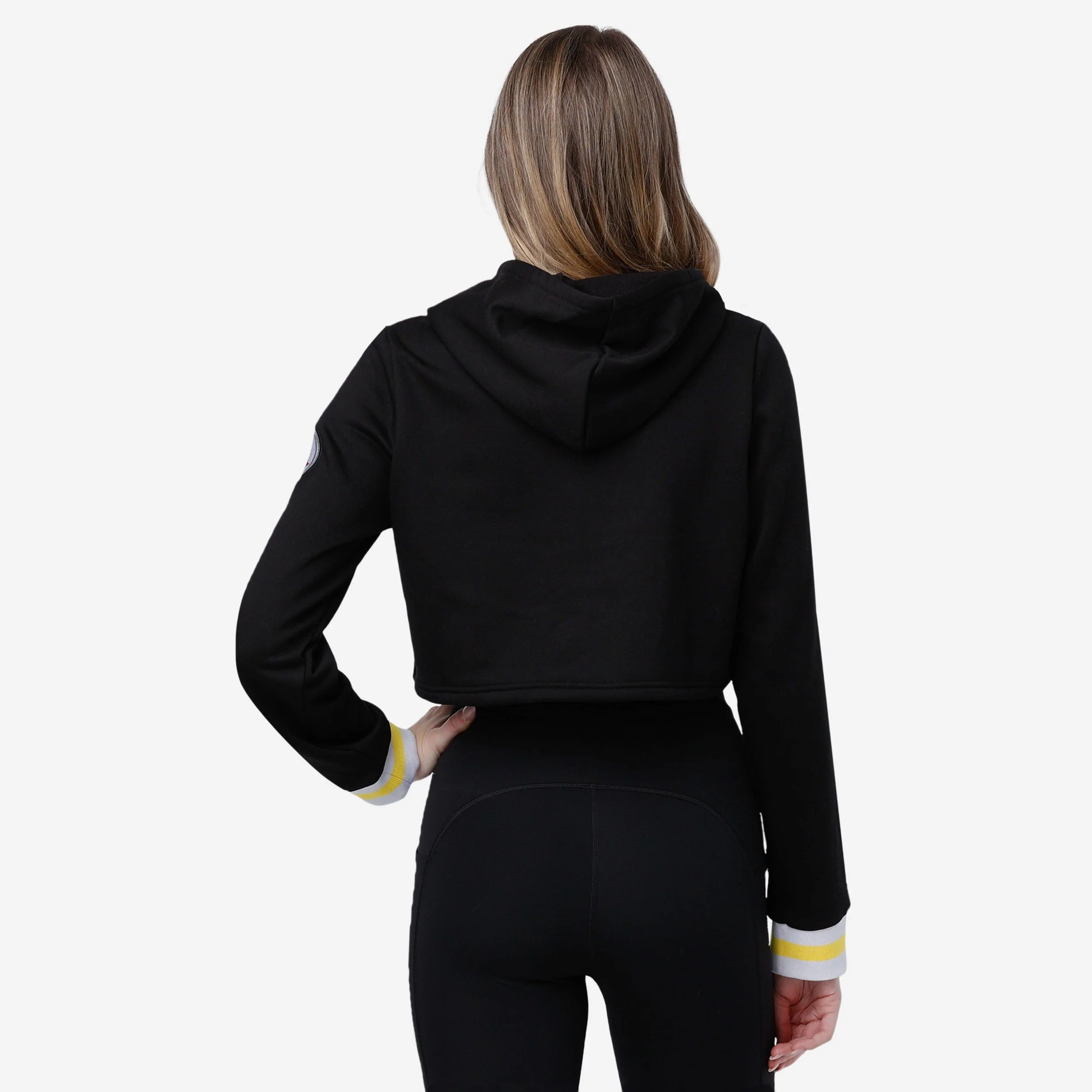 Pittsburgh Steelers Womens Cropped Chenille Hoodie - Image 2