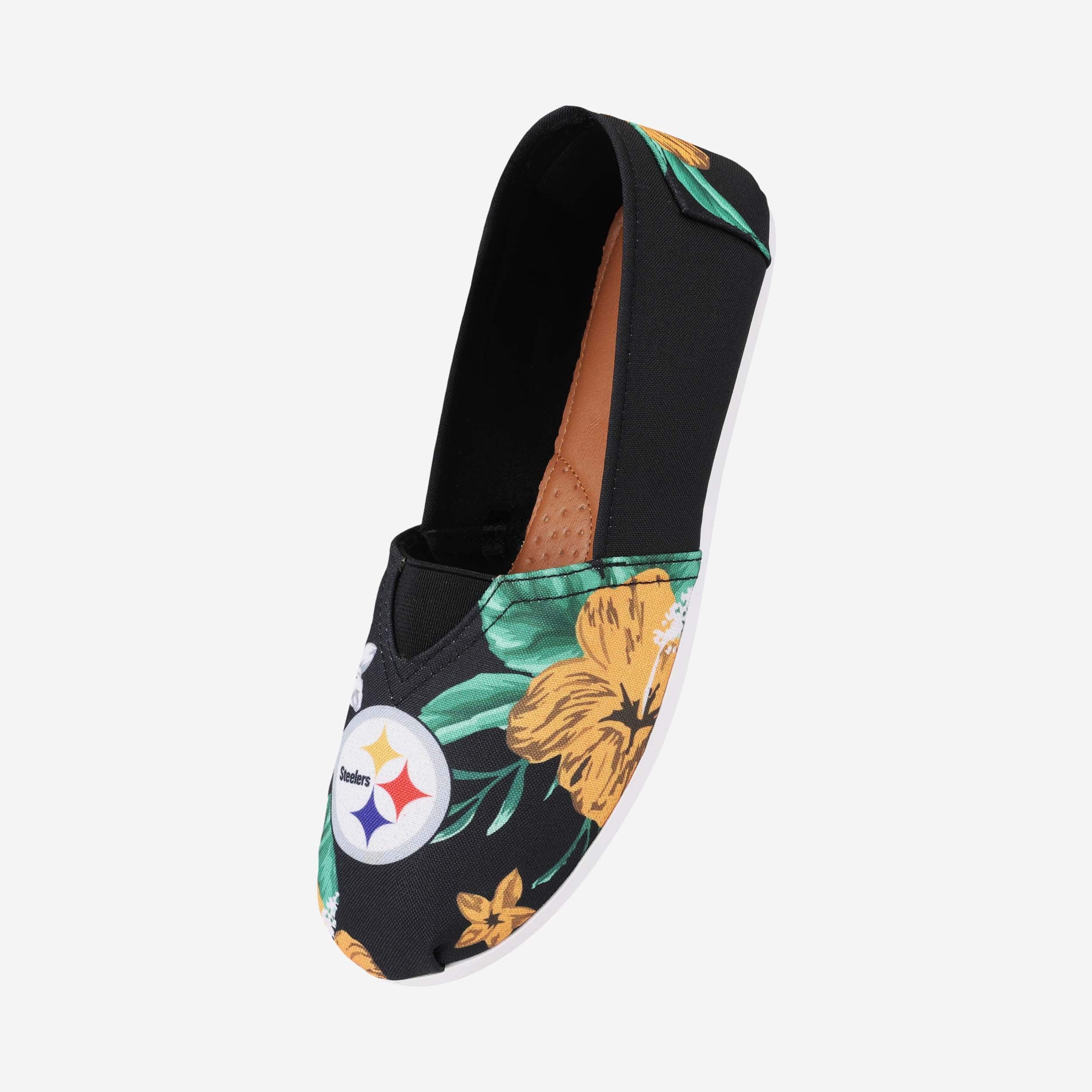 Pittsburgh Steelers Womens Floral Canvas Shoe - Image 2