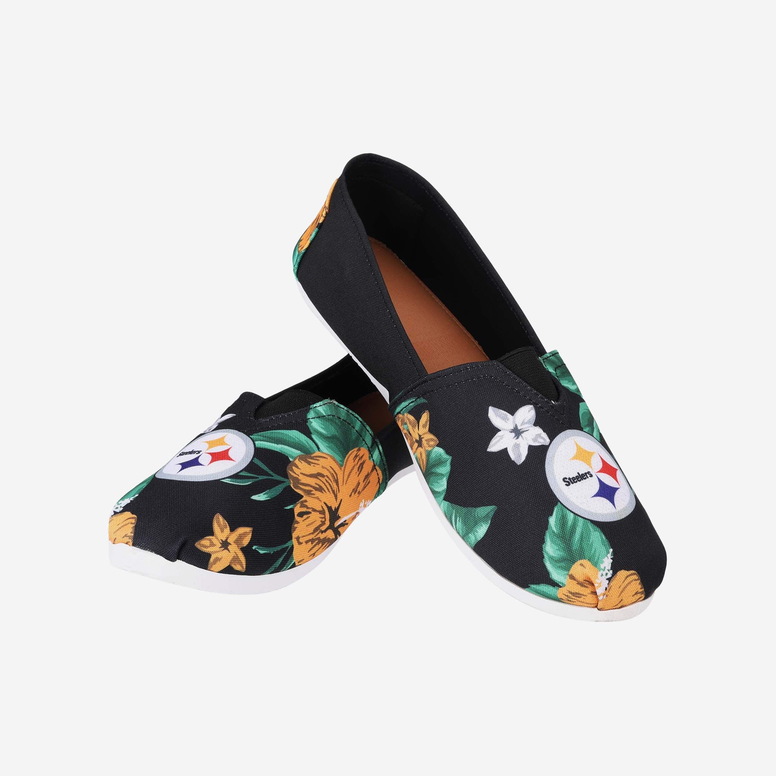Pittsburgh Steelers Womens Floral Canvas Shoe - Image 3