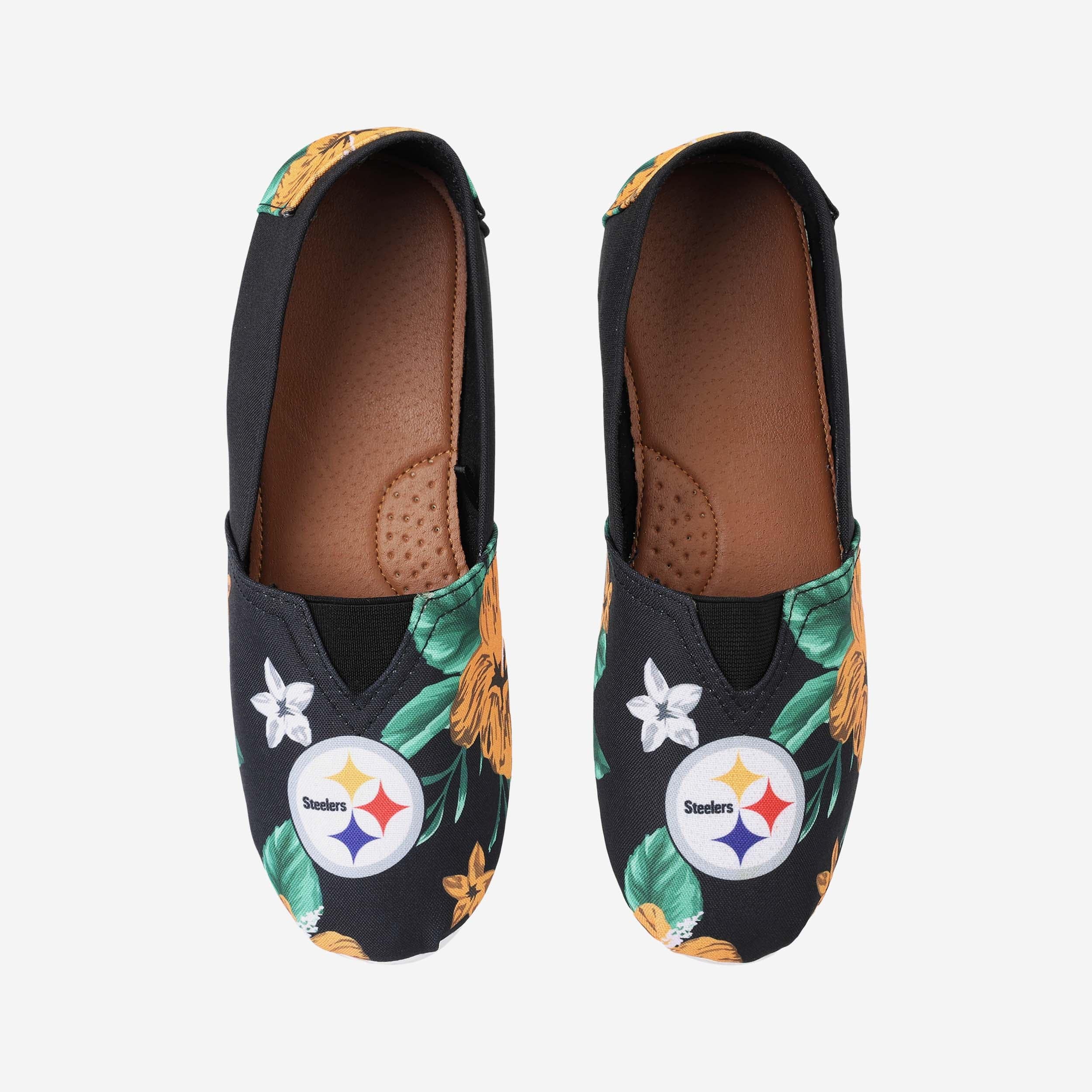 Pittsburgh Steelers Womens Floral Canvas Shoe - Image 4