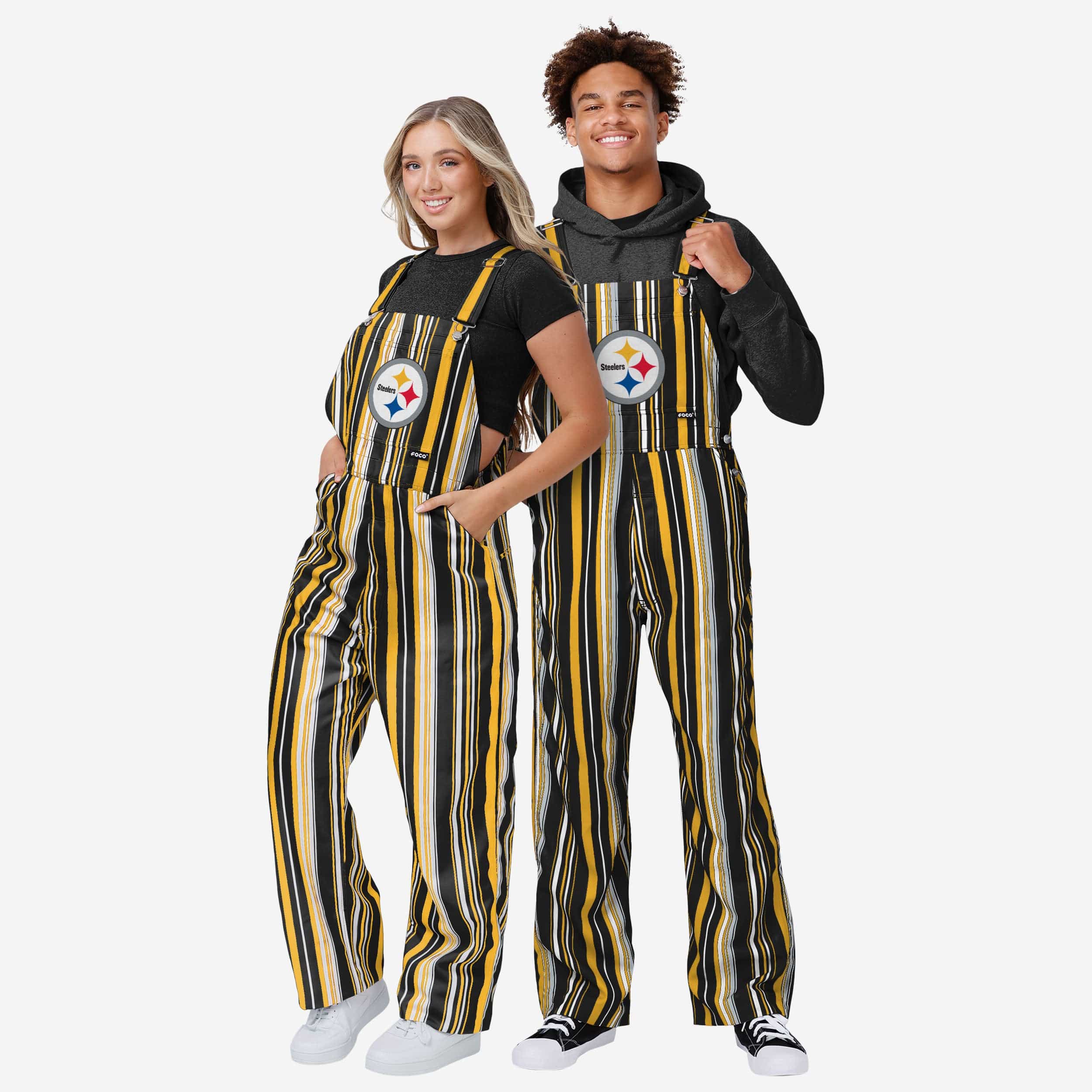 Pittsburgh Steelers Womens Hyper Stripe Bib Overalls - Image 3