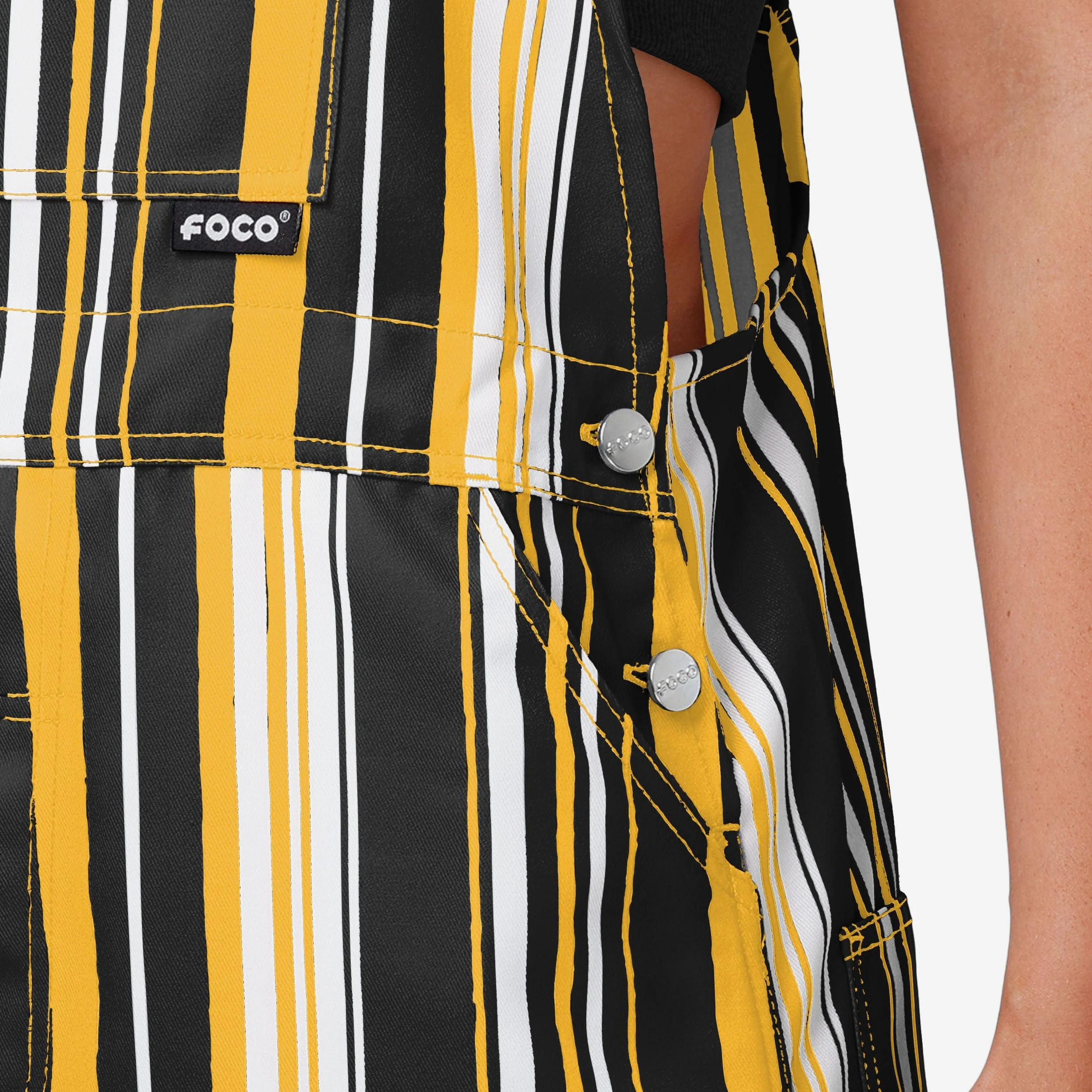 Pittsburgh Steelers Womens Hyper Stripe Bib Overalls - Image 5