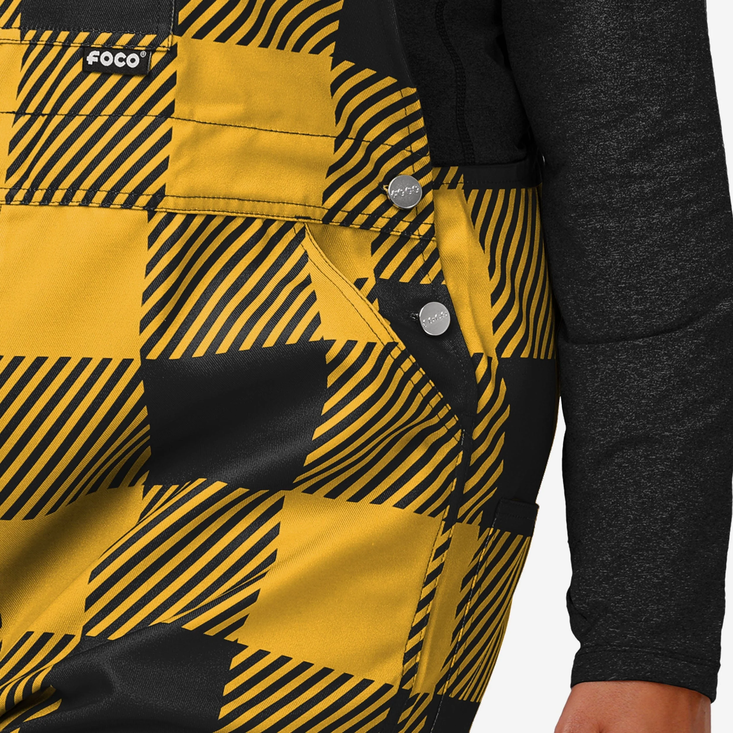 Pittsburgh Steelers Womens Plaid Bib Overalls - Image 5