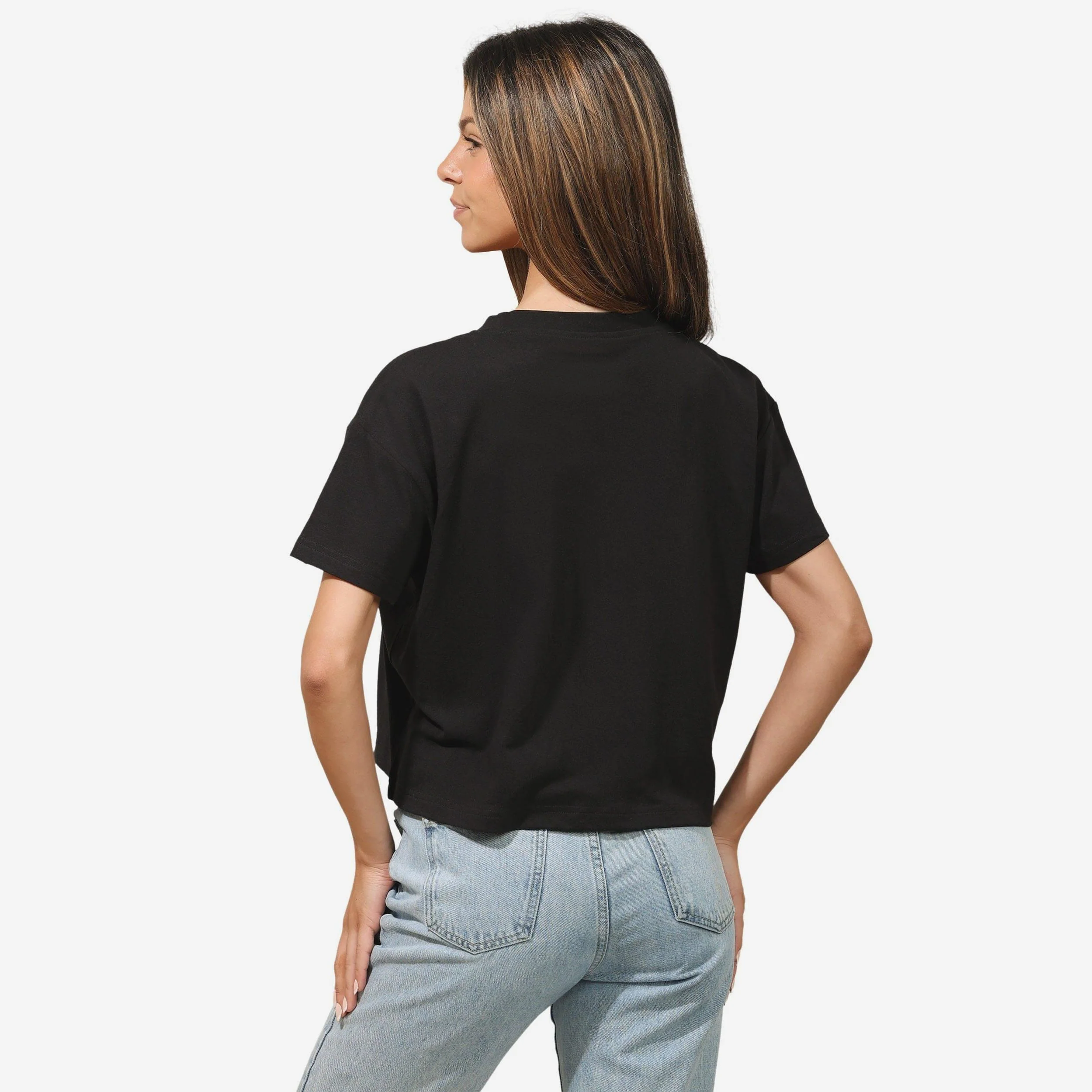 Pittsburgh Steelers Womens Rhinestone Logo Crop Top - Image 3