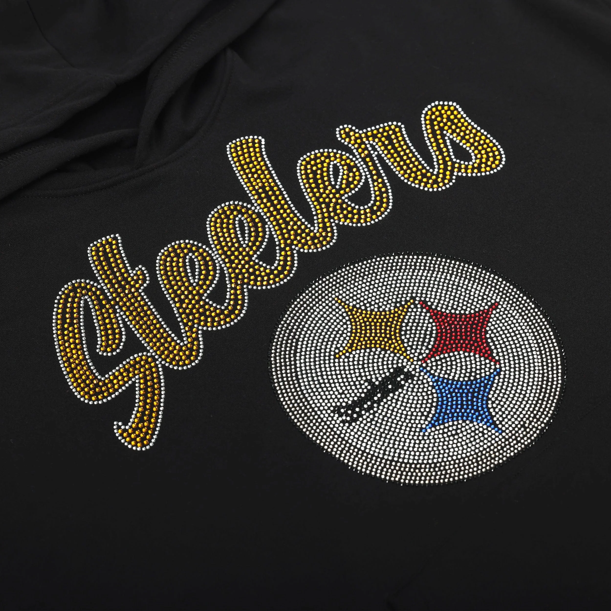 Pittsburgh Steelers Womens Rhinestone Logo Oversized Hoodie - Image 2