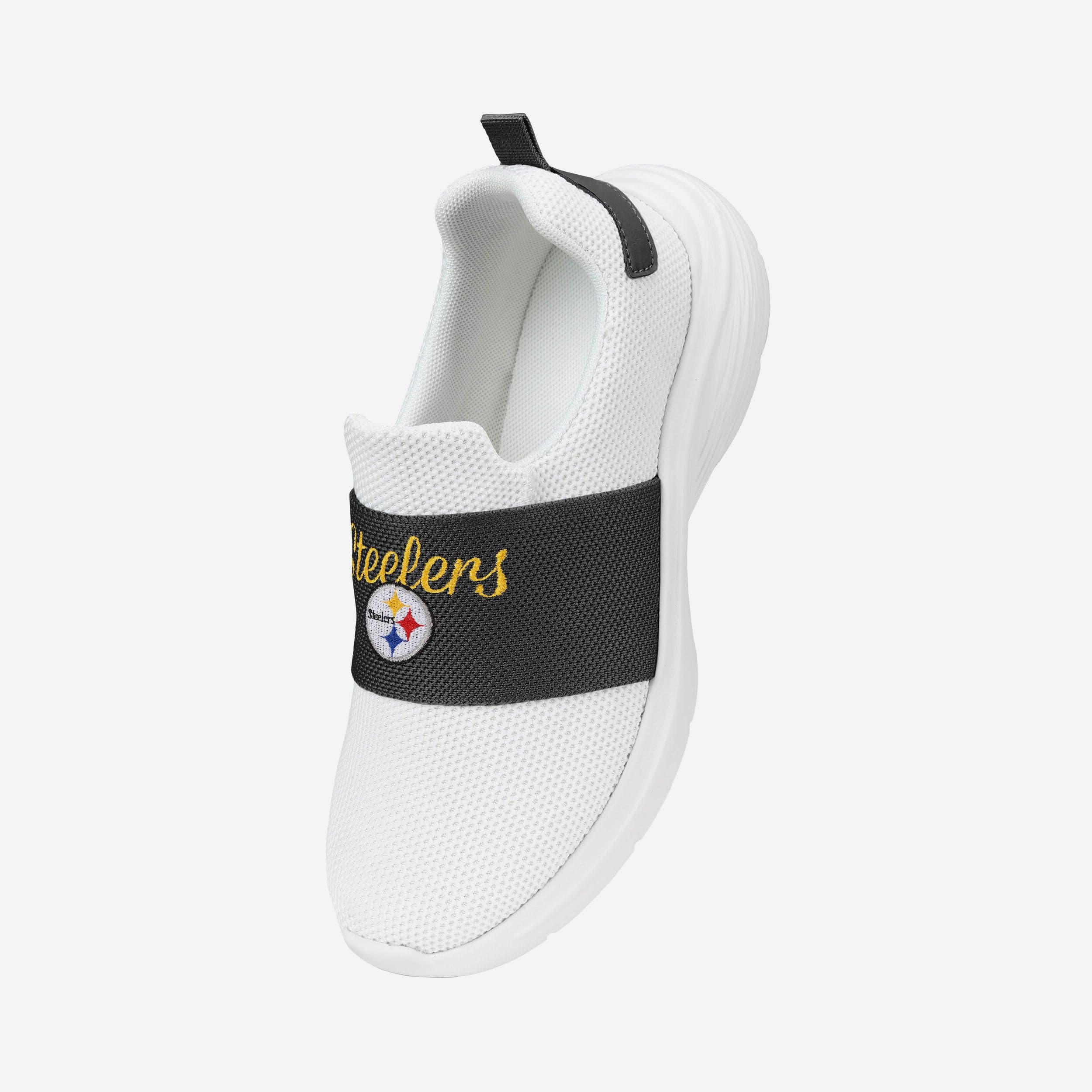 Pittsburgh Steelers Womens Script Wordmark White Slip On Sneakers - Image 2