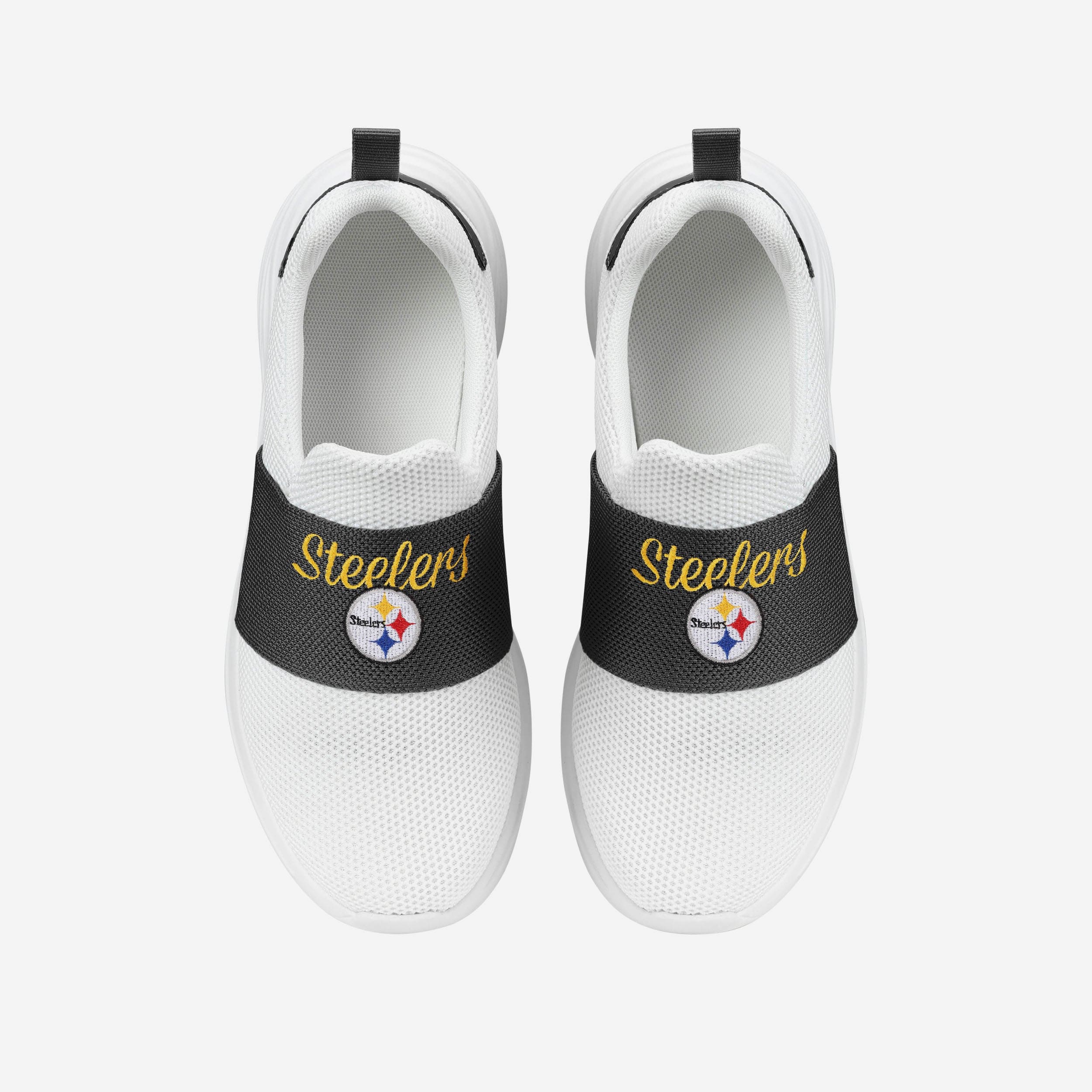 Pittsburgh Steelers Womens Script Wordmark White Slip On Sneakers - Image 4